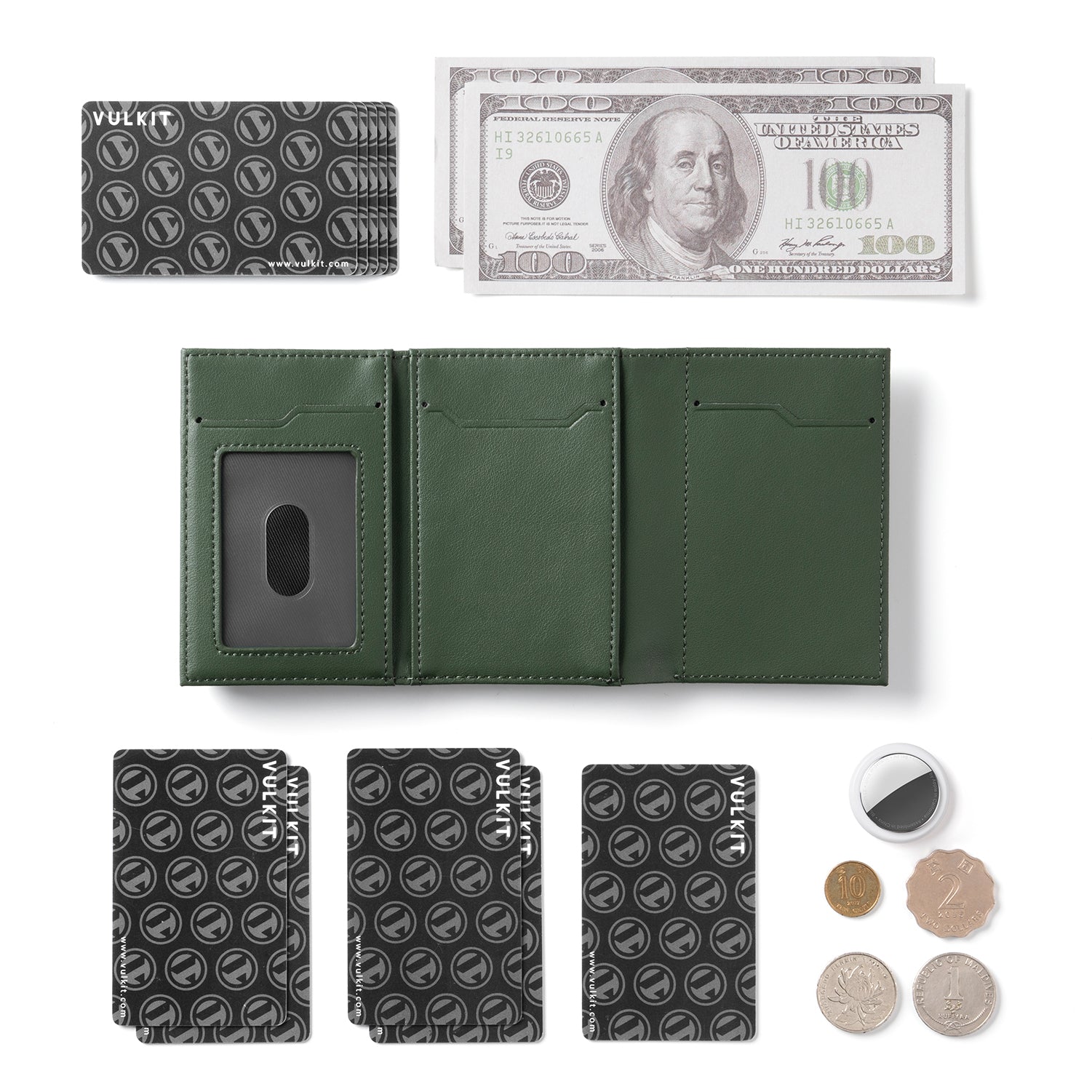 VC302 Limited Edition Numbered Tri-Fold Wallet with Side Slider & Magnetic Closure - Perfect for Everyday Carry, Travel & Business (Men's RFID Blocking Leather Wallet)