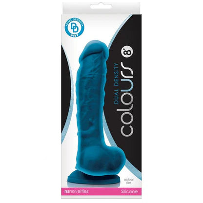 Realistic Dual Density Dildo 20cm (8 Inches) - Soft Blue Silicone for Enhanced Pleasure | Perfect for Solo Play, Couples Use & BDSM Scenes