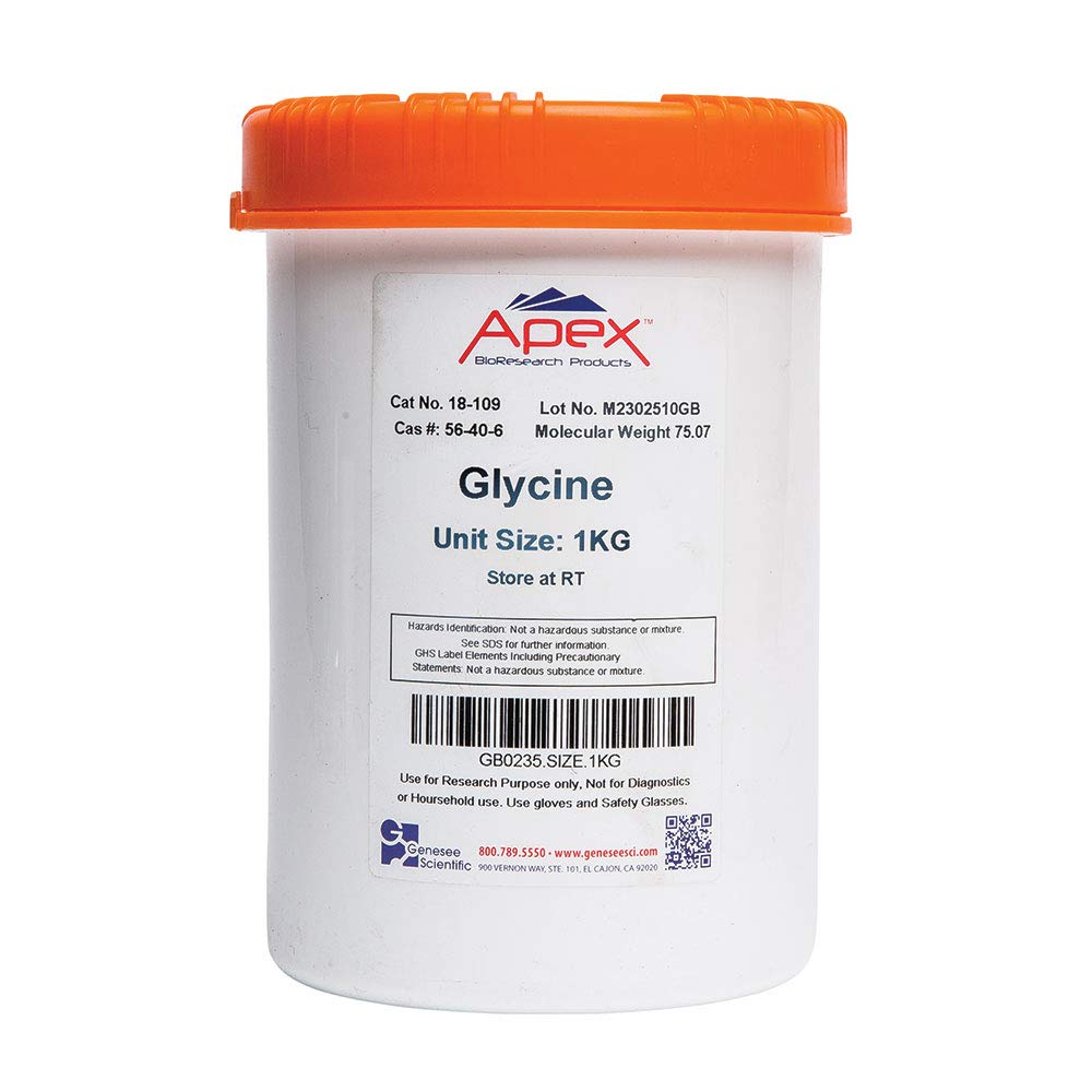 High Purity Glycine 1000g - Molecular & Proteomic Grade for Lab Research, Protein Studies & Biochemical Applications