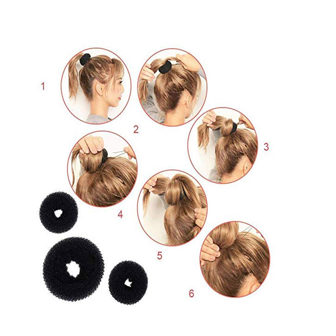 GadinFashion™ 10-Pack Hair Puff Maker & Juda Maker Set - Stylish Hair Accessories for Women & Girls (Black) | Perfect for Parties, Weddings & Everyday Hairstyling