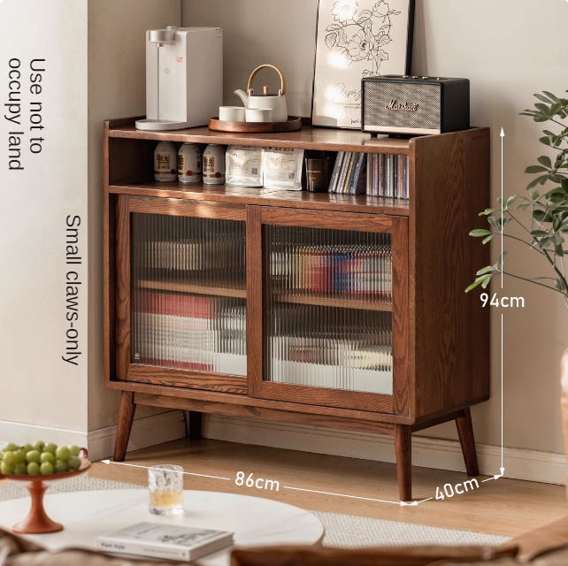 Solid Oak Wood Modern Multifunctional Sideboard - Stylish Storage Cabinet for Living Room, Dining Room & Entryway