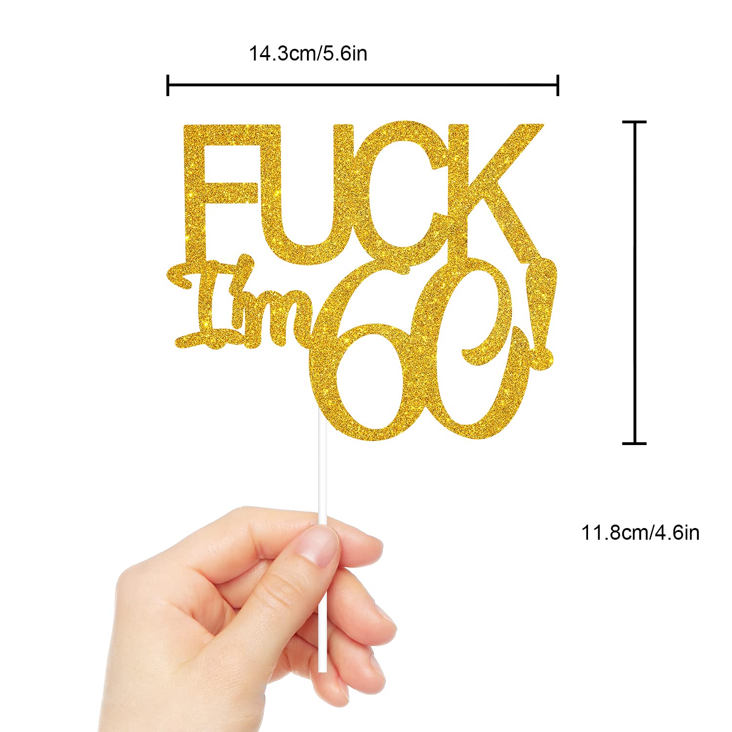 60th Birthday Cake Topper for Men - Gold Glitter Happy 60th Birthday Decorations - Cheers to 60 Years - Perfect for Retirement Parties & Milestone Celebrations