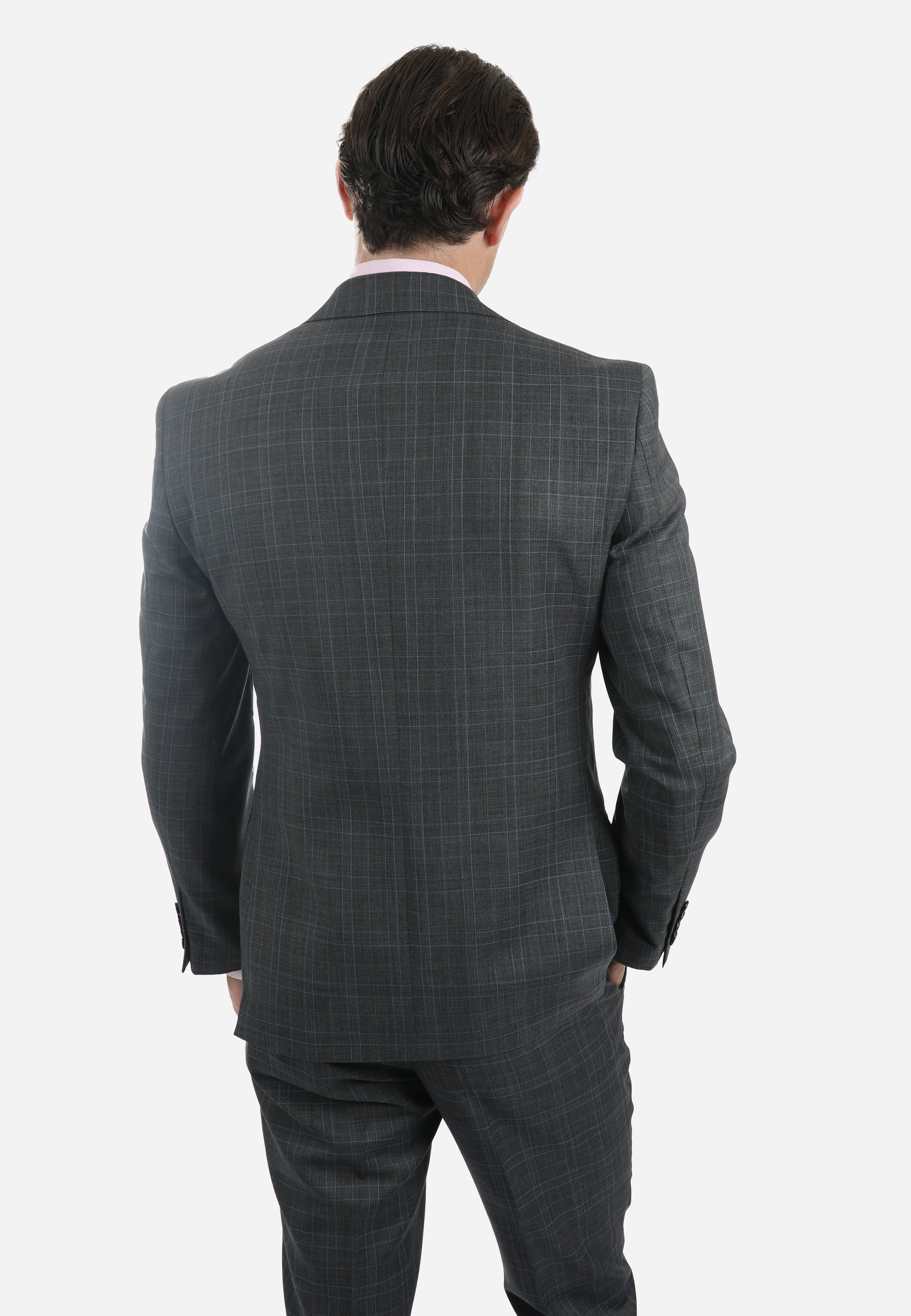Stylish Grey Brinsley Pow Check Jacket for Men - Trendy Plaid Blazer for Office, Casual Outfits & Fall Fashion