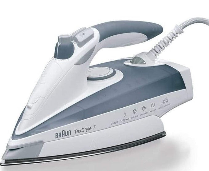 Braun TexStyle 7 TS 785 ESTP Steam Iron with Anodized Soleplate - 220V for Professional Garment Care | Perfect for Home & Commercial Use on Cotton, Silk & Delicate Fabrics
