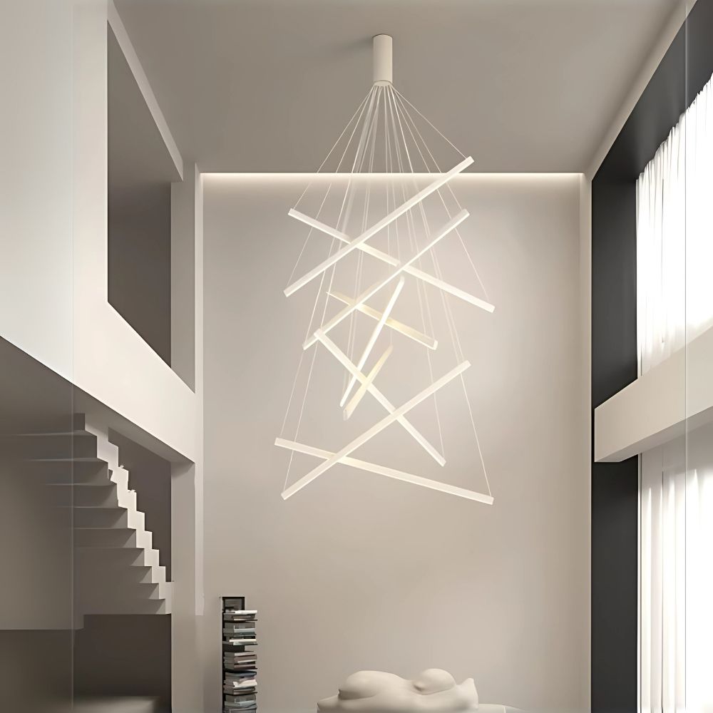 Modern Crystal Foyer Chandelier - Elegant Entryway Lighting Fixture for Hallway, Staircase & Luxury Home Décor | Perfect for Contemporary Living Rooms & Grand Entrances