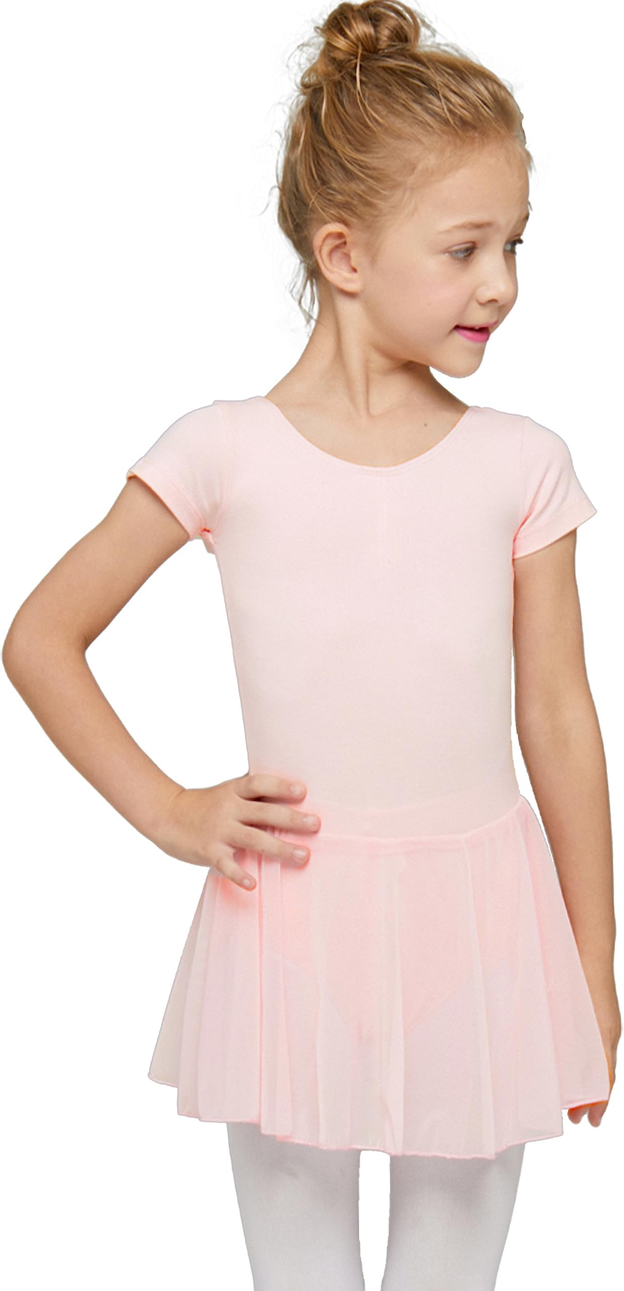 **MdnMd Toddler Ballet Leotard for Girls - Dance Leotard with Skirt, Gymnastic Ballerina Outfit Dress, Classic Short Sleeve - Perfect for Ballet Class, Dance Recitals & Gymnastics**