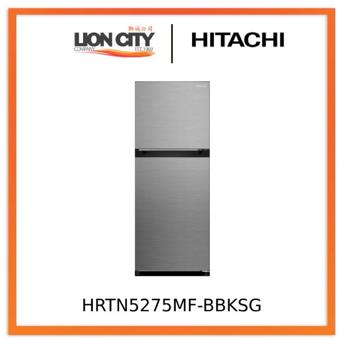 Hitachi HRTN5275MF XSG/BBKSG 257L 2-Door Refrigerator - Energy Efficient, Spacious Design for Home, Office, or Dorm Use