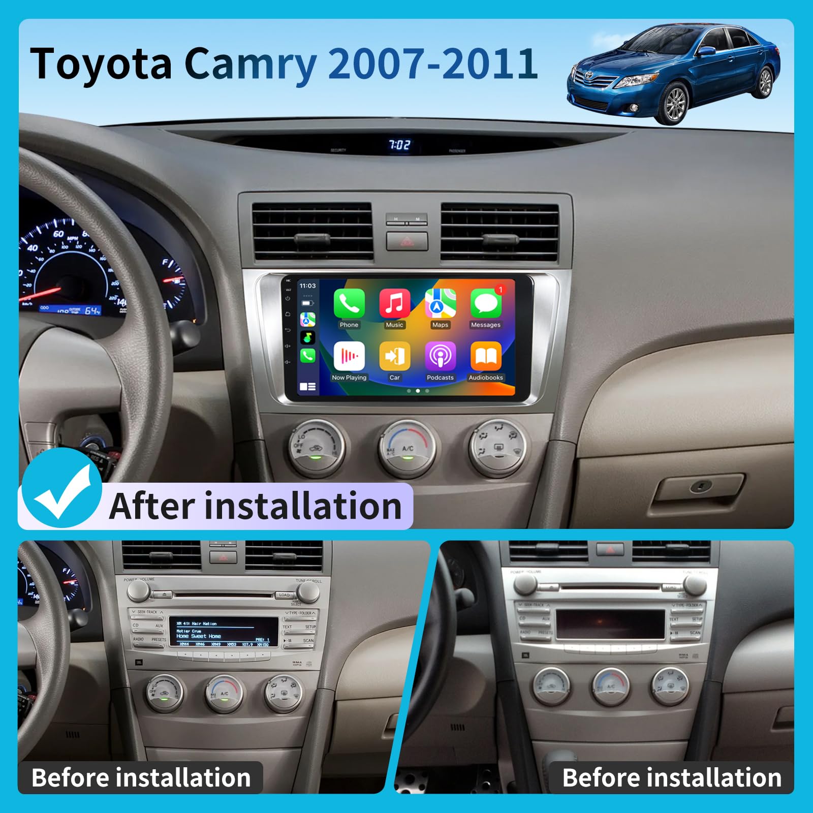 2007-2011 Toyota Camry Non-JBL Android 14 Car Stereo - 9