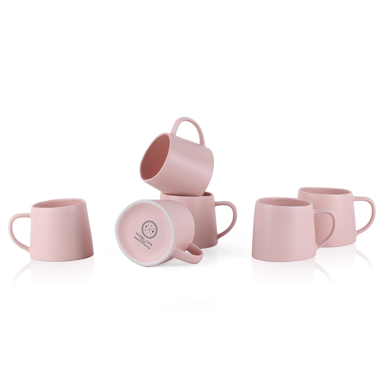 Premium Delilah Porcelain Coffee Mug Set - 6 Pack, Elegant Ceramic Tea Cups for Home, Office & Gifts - Dishwasher & Microwave Safe
