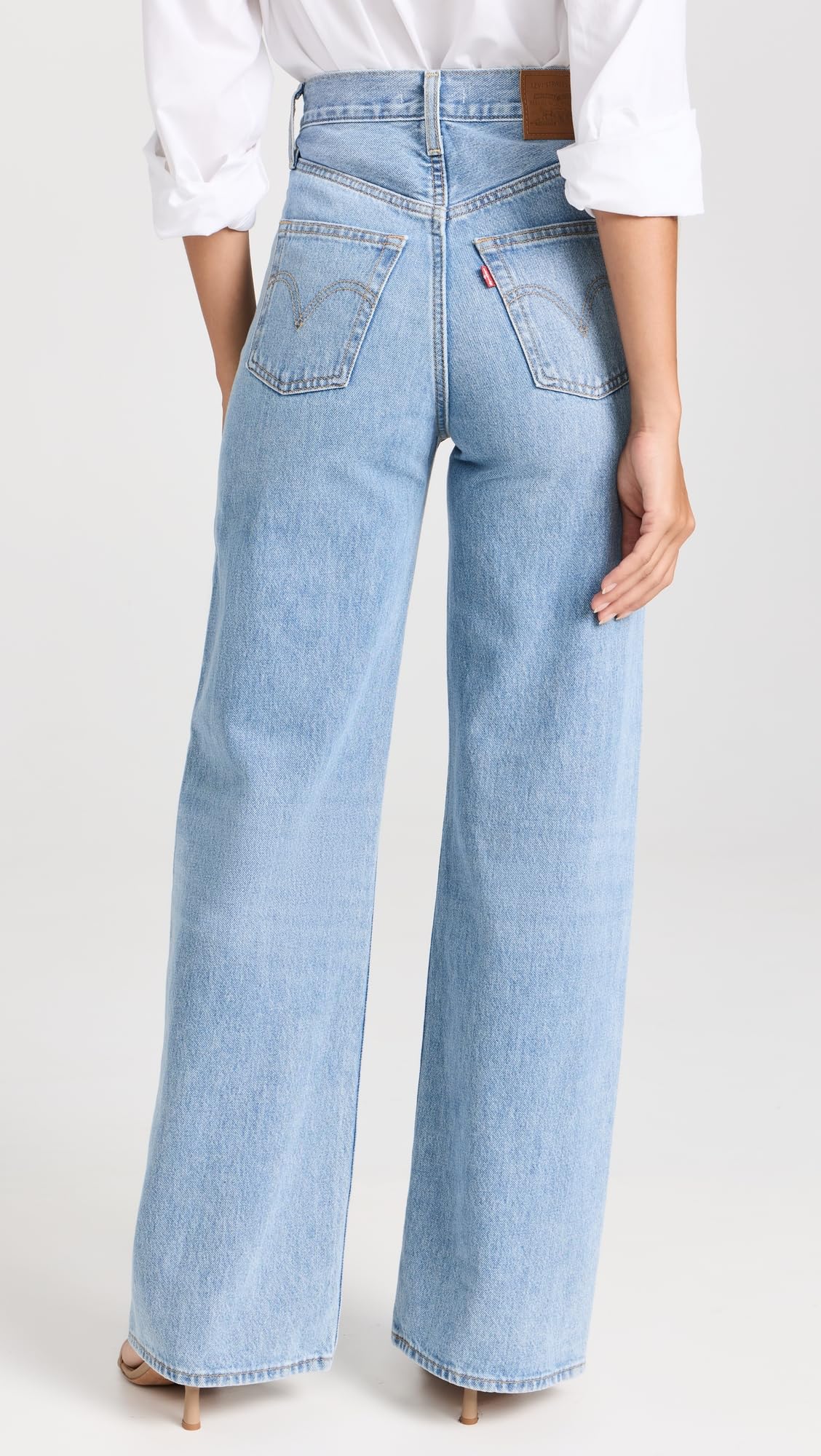 Levi's Women's Ribcage Wide Leg Jeans - High Waist Stretch Denim Pants for Casual & Chic Outfits | Perfect for Work, Date Night & Everyday Wear
