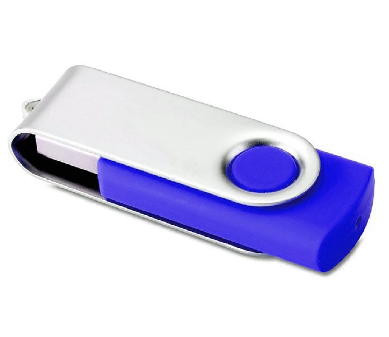 Vixelle 5 Pack 64GB USB Flash Drives - High Speed USB 2.0 Memory Sticks with 360° Swivel Metal Design & Keychain Loop - Bulk USB Storage for PC, Mac, TV, Car Audio - Perfect for Students, Office Work, Data Backup & File Sharing - Blue