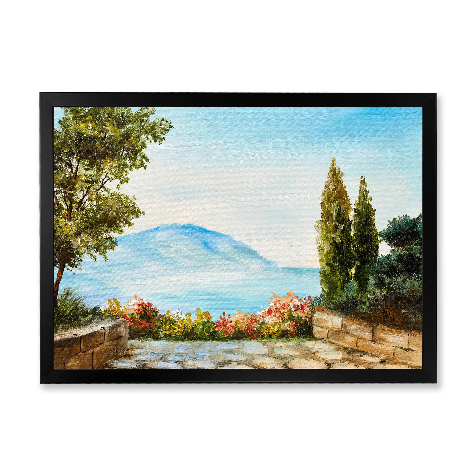 Coastal Framed Wall Art - Nautical Beach Decor with Ocean & Mountain Views - Perfect for Living Room, Bedroom, or Beach House Decor