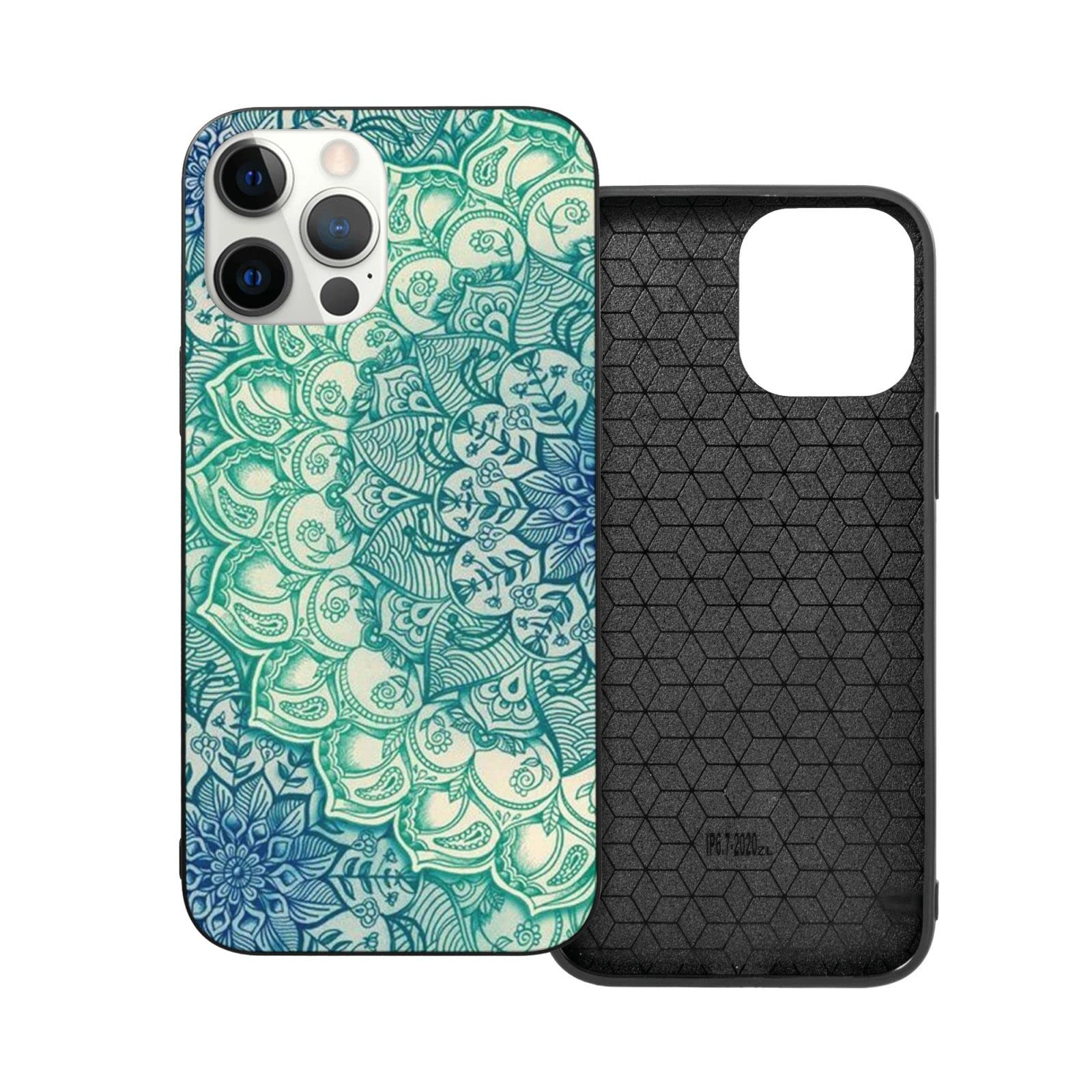 Mandala Flower Phone Case for iPhone 12 Pro Max - Soft TPU Shockproof Protective Cover with Crown Design for Women & Men | Perfect for Yoga, Meditation & Boho Lifestyle