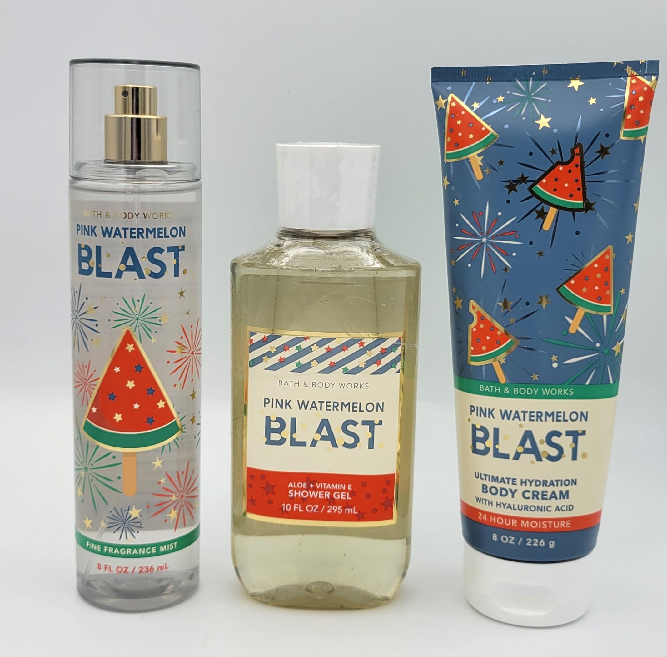 Pink Watermelon Blast 3-Piece Bath & Body Gift Set - Fragrance Mist, Body Cream & Shower Gel for Women | Fresh Summer Scent, Moisturizing Skincare & Refreshing Shower Experience | Perfect for Gifts, Self-Care & Daily Use