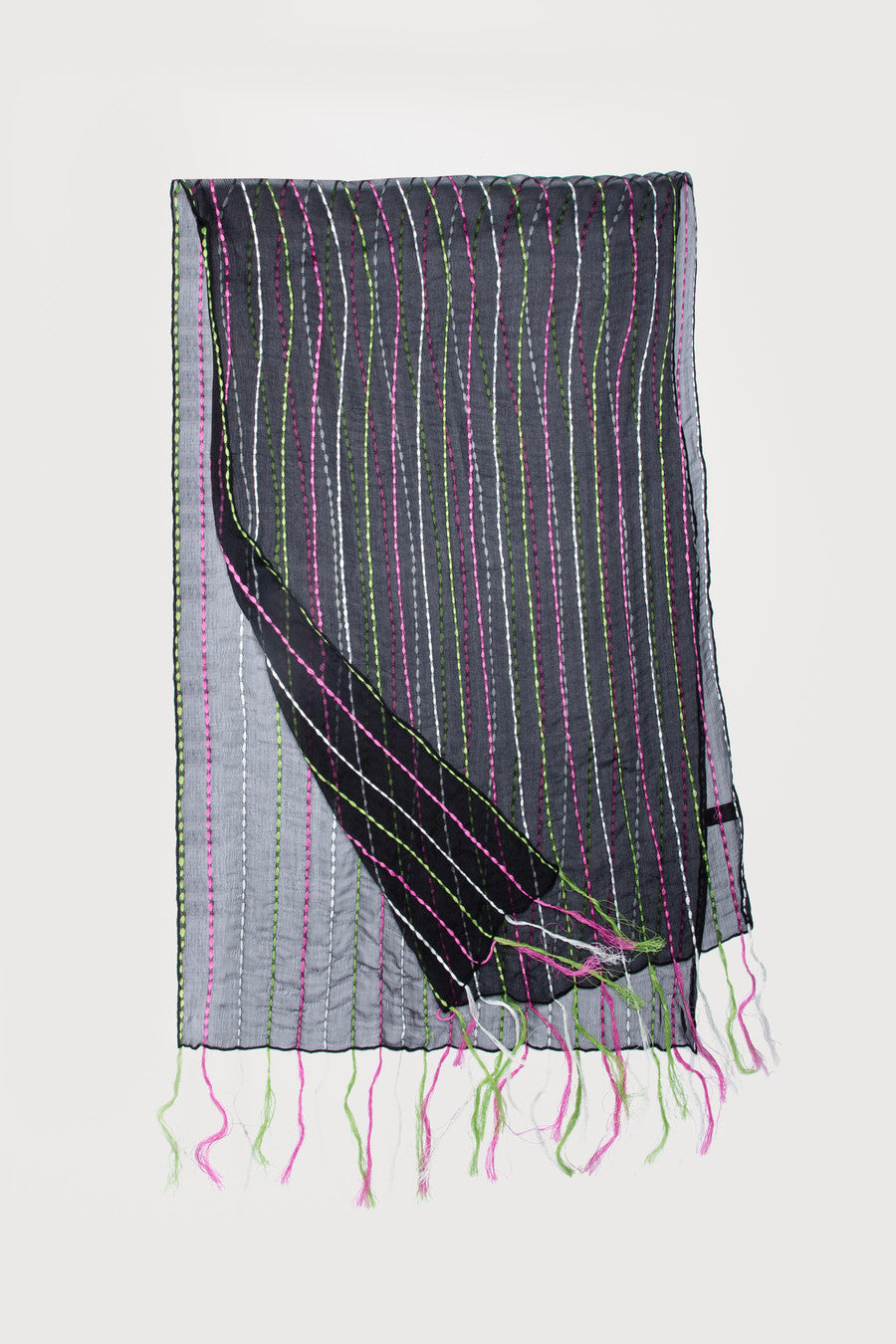 Rio Silk Scarf with Elegant Tassels - Lightweight Fashion Accessory for Women - Perfect for Office, Travel and Special Occasions
