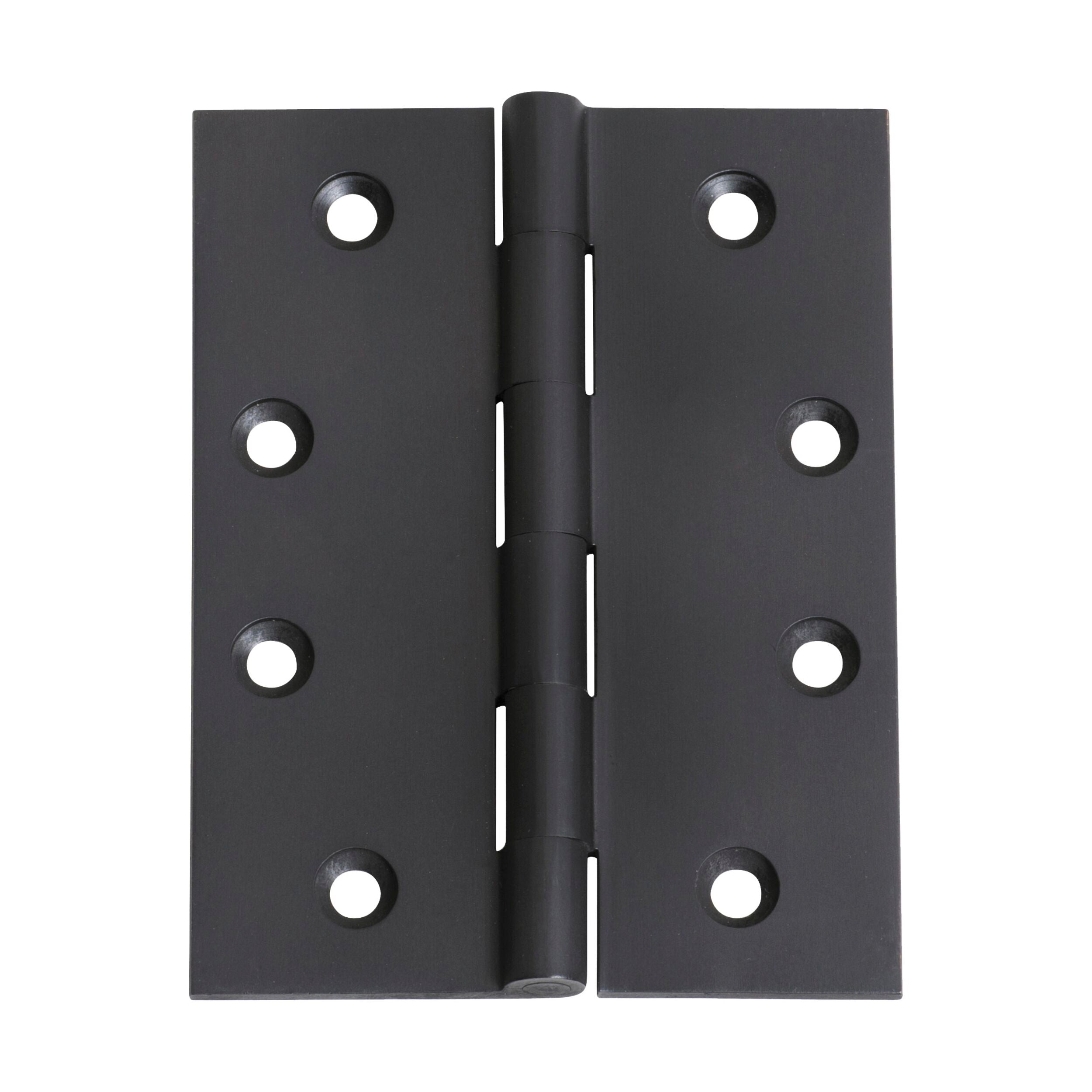 2973 Hinge Fixed Pin Matte Black H100xW75mm - Heavy Duty Cabinet Door Hinges for Kitchen, Bathroom & Furniture Installation