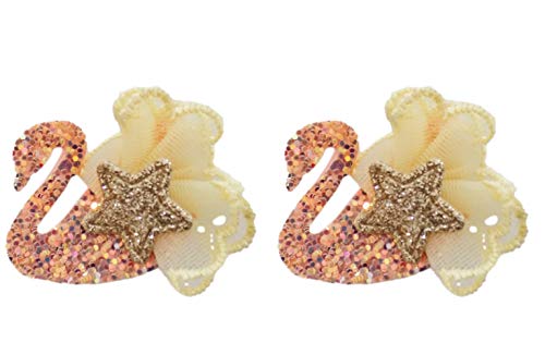 Kabello Cartoon Glitter Hair Clips for Kids - 2 Pack Colorful Hair Accessories for Girls, Birthday Party, School & Daily Use