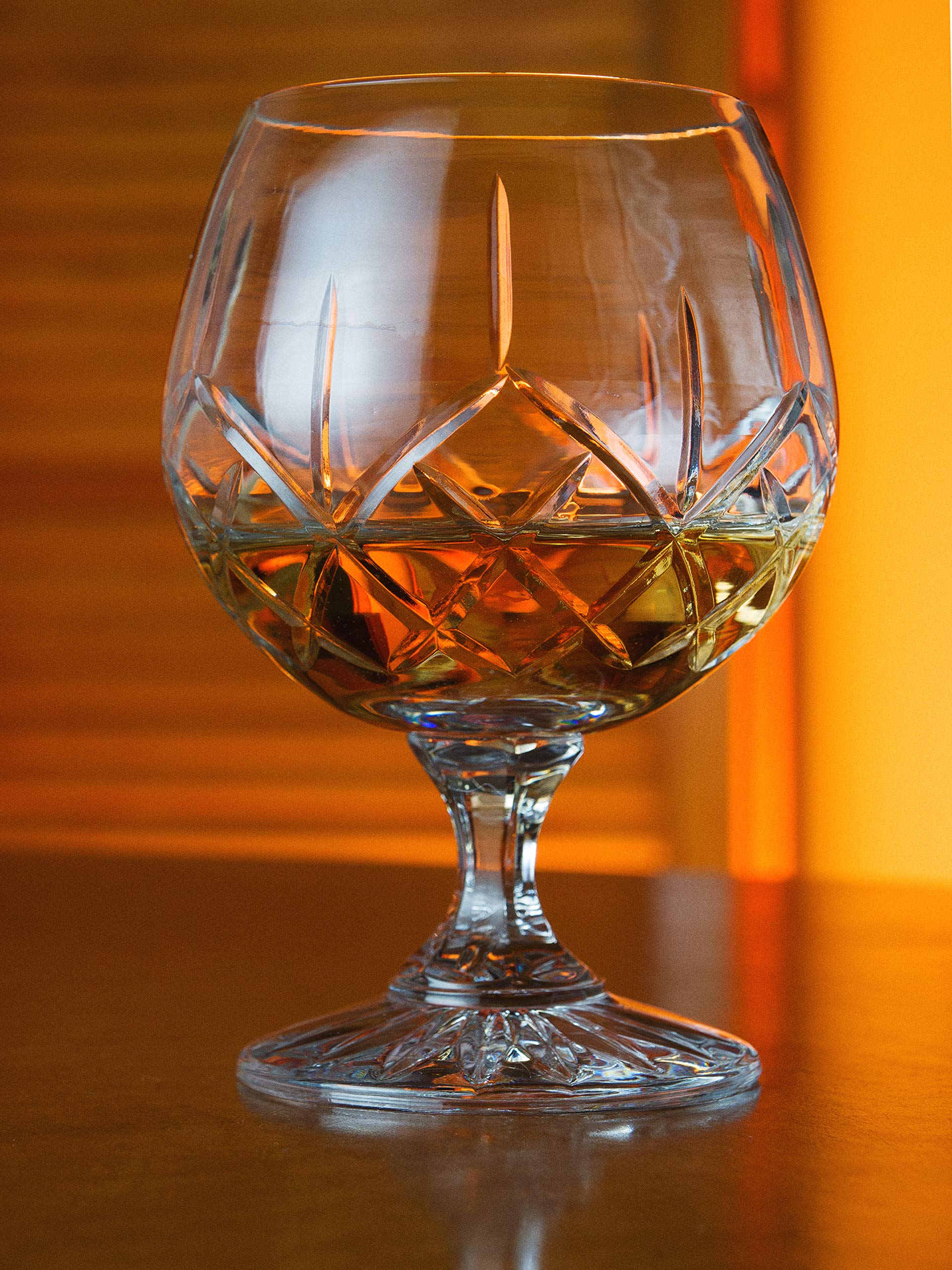 Premium Handcrafted Barski Crystal Sherry Brandy Cognac Snifter Glasses Set of 6 - 9oz European Crystal Glassware for Bourbon, Wine & Spirits - Perfect for Home Bar, Gifts & Entertaining