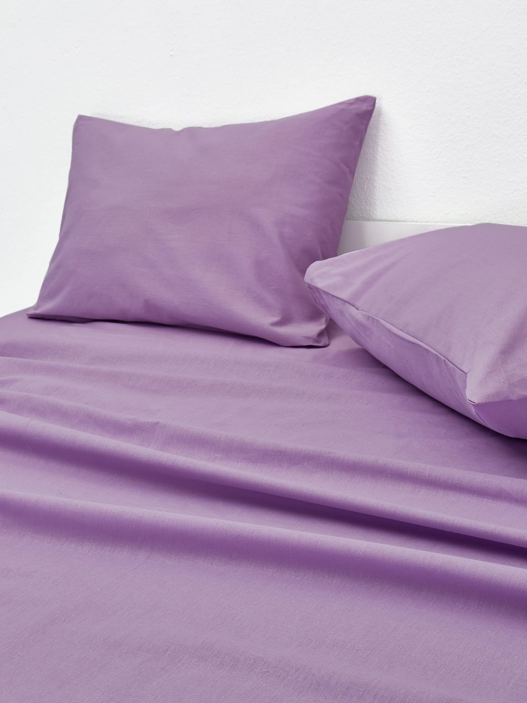 Premium European Linen Bedding Set - 100% Natural Flax Sheets & Pillowcases - 4 Piece Breathable Soft Bed Sheet Collection (Twin Size, Violet) for Cozy Sleep & Luxury Bedroom Decor