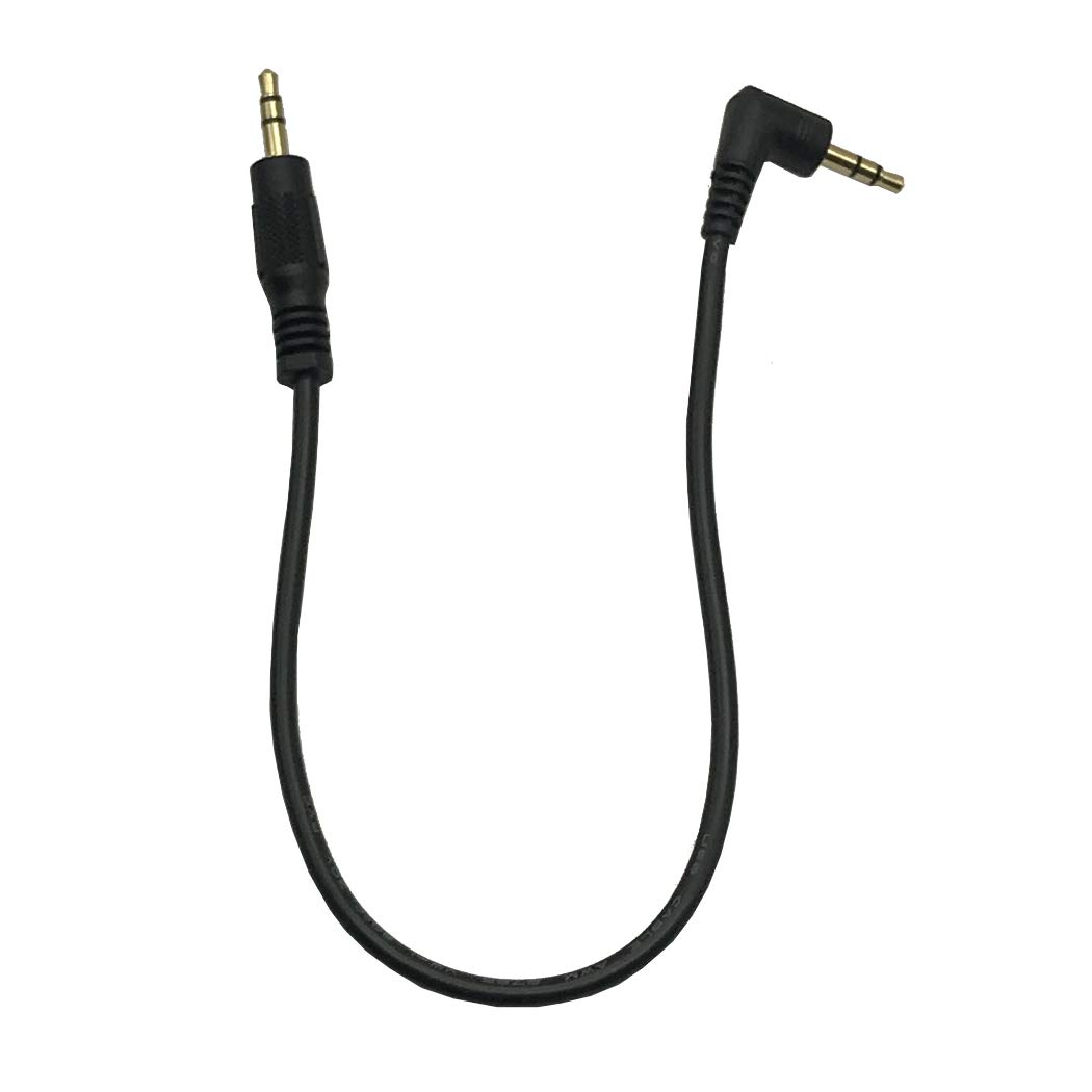 2-Pack 8-Inch 3.5mm Right Angle AUX Cable - 90 Degree Male to Male Stereo Audio Jack Connector for iPhone, iPad, Smartphones, Tablets & Speakers - Perfect for Car, Home Stereo & Gaming Headsets (Black)