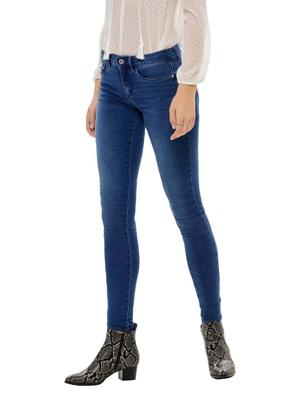 ONLY Women's High Waist Skinny Jeans - Stretch Denim Pants for Casual & Work Wear | Perfect for Everyday Outfits, Office & Date Nights