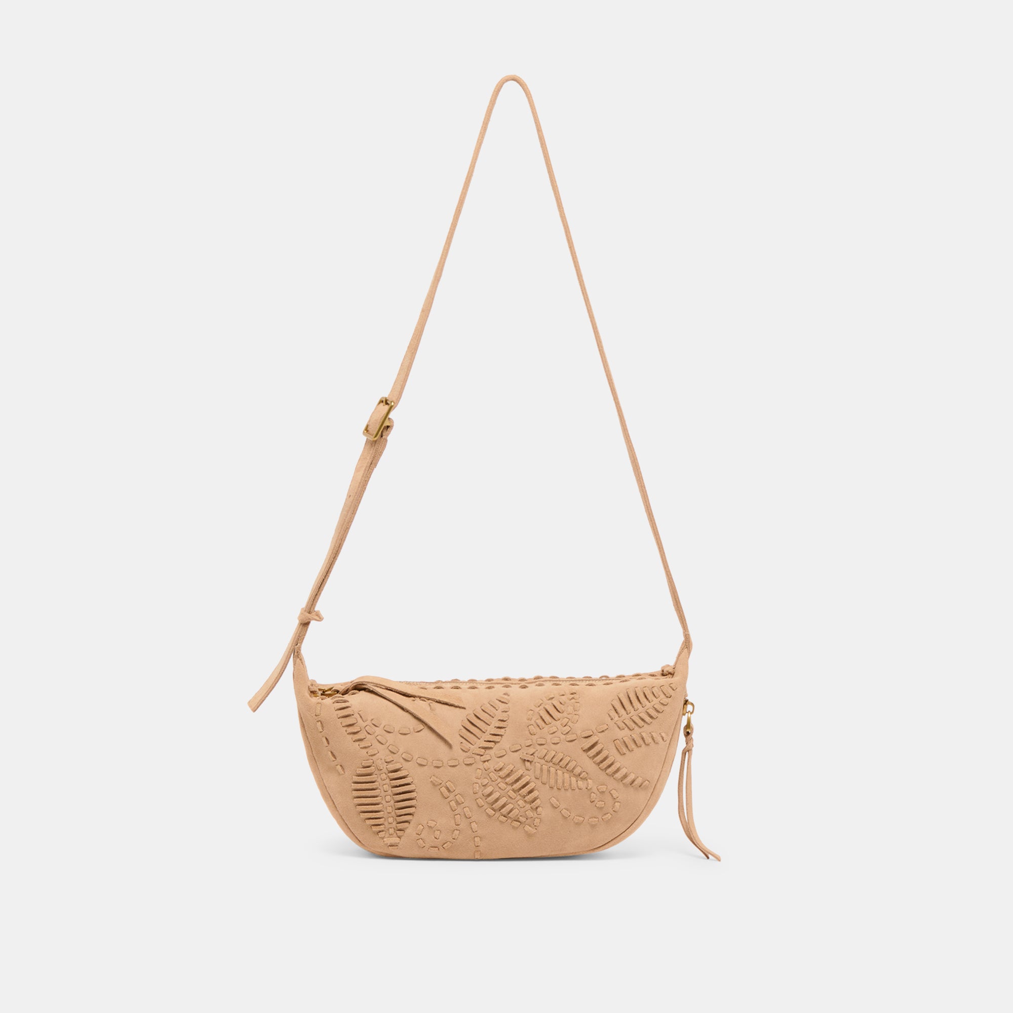 LIPARI Crossbody Bag for Women - Beige Suede Leather Purse, Fashionable Shoulder Bag for Everyday Use, Work, Travel & Shopping