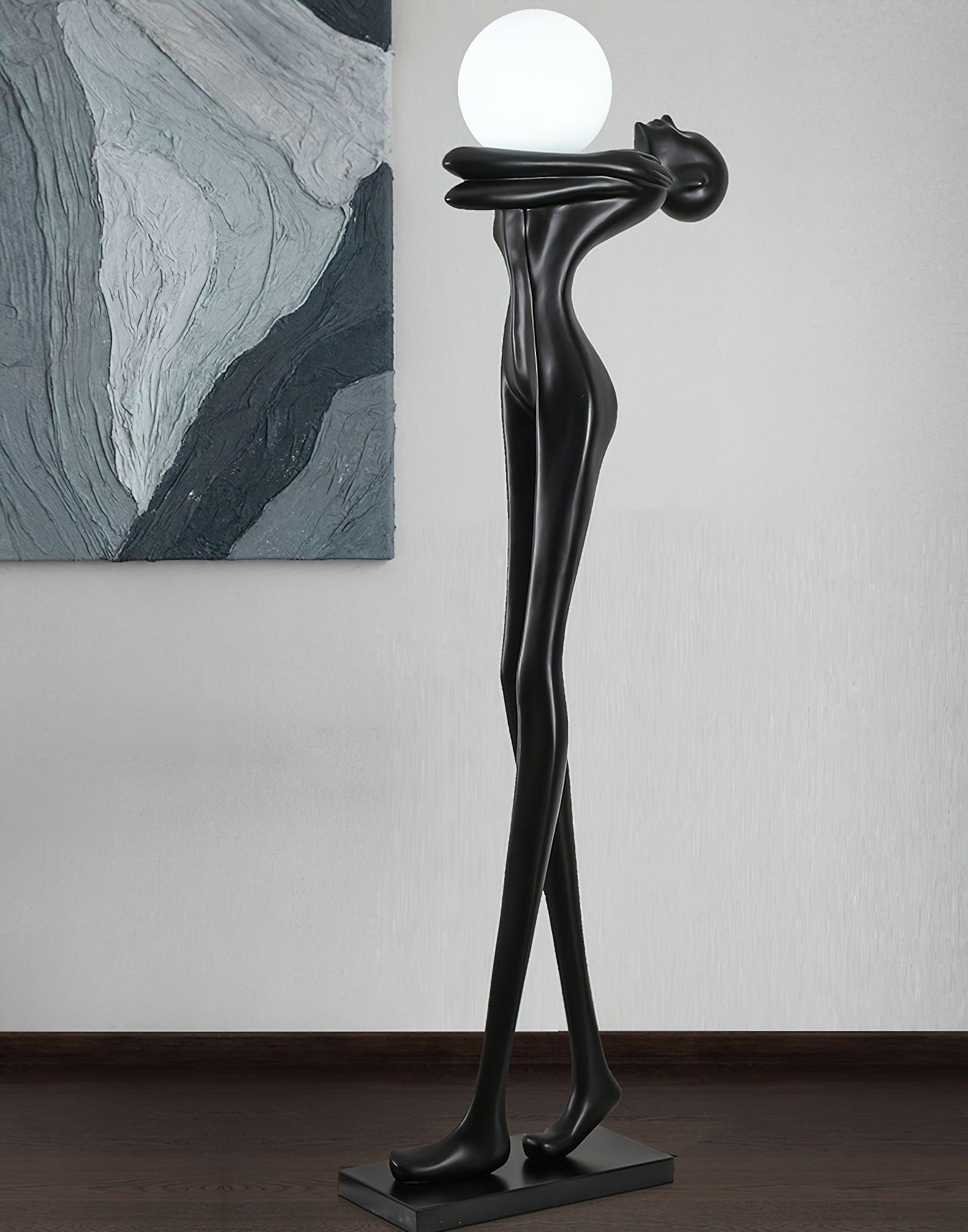 Modern Embrace Ball Sculpture Floor Lamp - Elegant Home Decor Lighting for Living Room, Bedroom, or Office - Perfect for Ambient and Accent Lighting