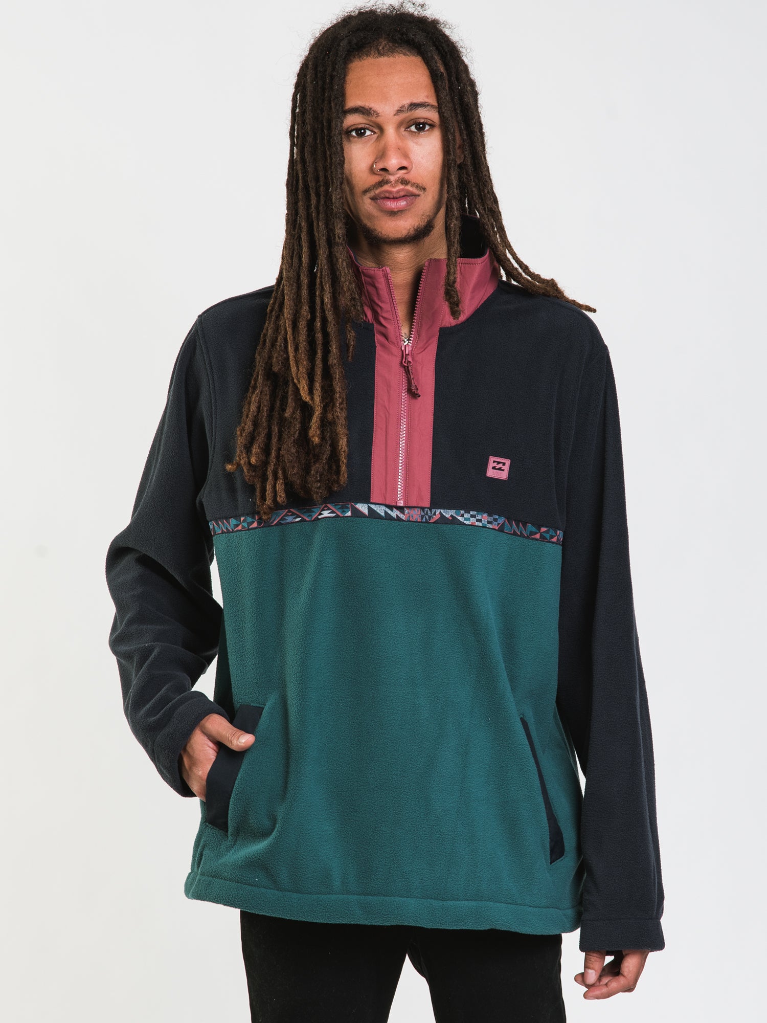 BILLABONG BOUNDARY MOCK NECK 1/4 ZIP FLEECE PULLOVER - Men's Lightweight Thermal Quarter Zip Sweatshirt for Hiking, Camping & Outdoor Activities | Clearance Sale