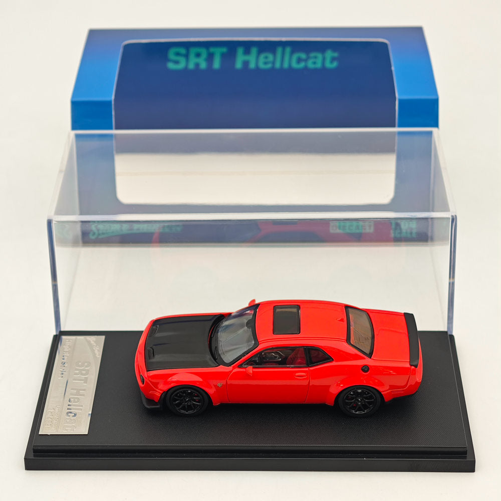 1/64 Scale Dodge SRT Hellcat Red & Black Diecast Model Car - Stance Hunters Collectible Toy Vehicle for Display, Racing Games & Car Enthusiasts