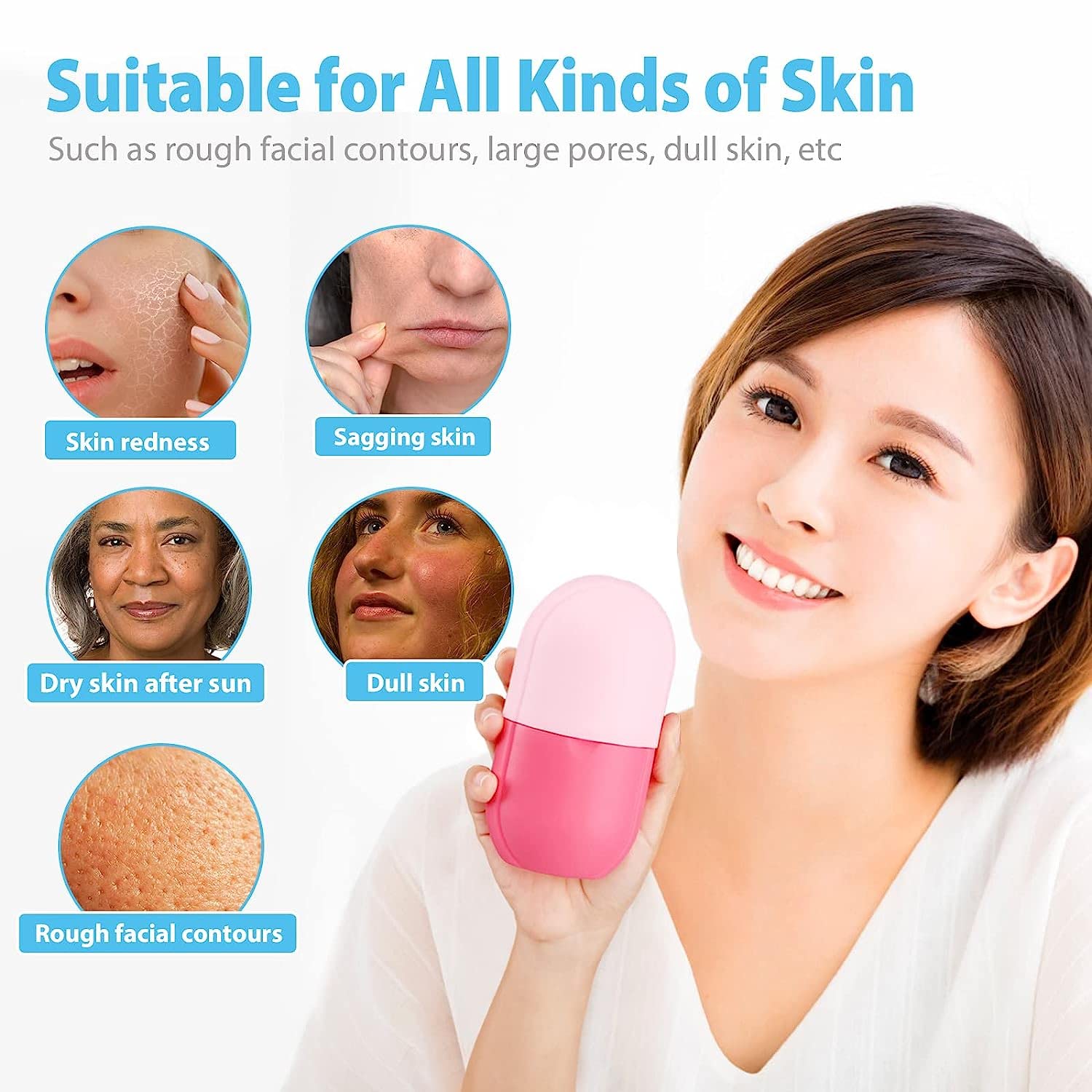 Vinban Ice Face Roller for Skin Care - Reusable Silicone Ice Stick & Eye Roller for Puffiness, Dark Circles & Glowing Skin | Cooling Facial Massage Tool for Morning Routine & Post-Workout Recovery | Perfect Gift for Women