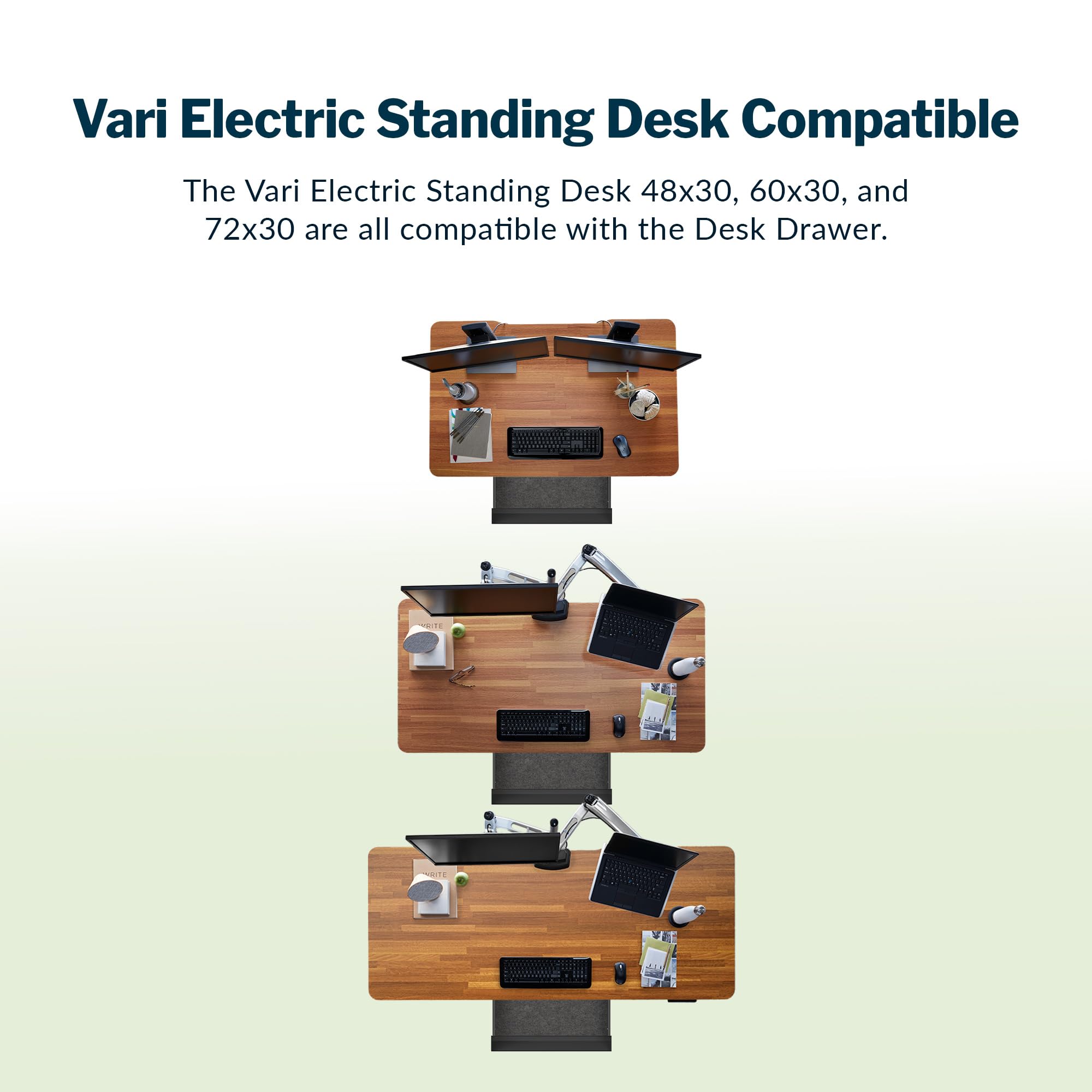 Slim Steel Under Desk Drawer - Undermount Storage Organizer for Standing Desks & Office Workstations - Space-Saving Desk Accessory (20.25