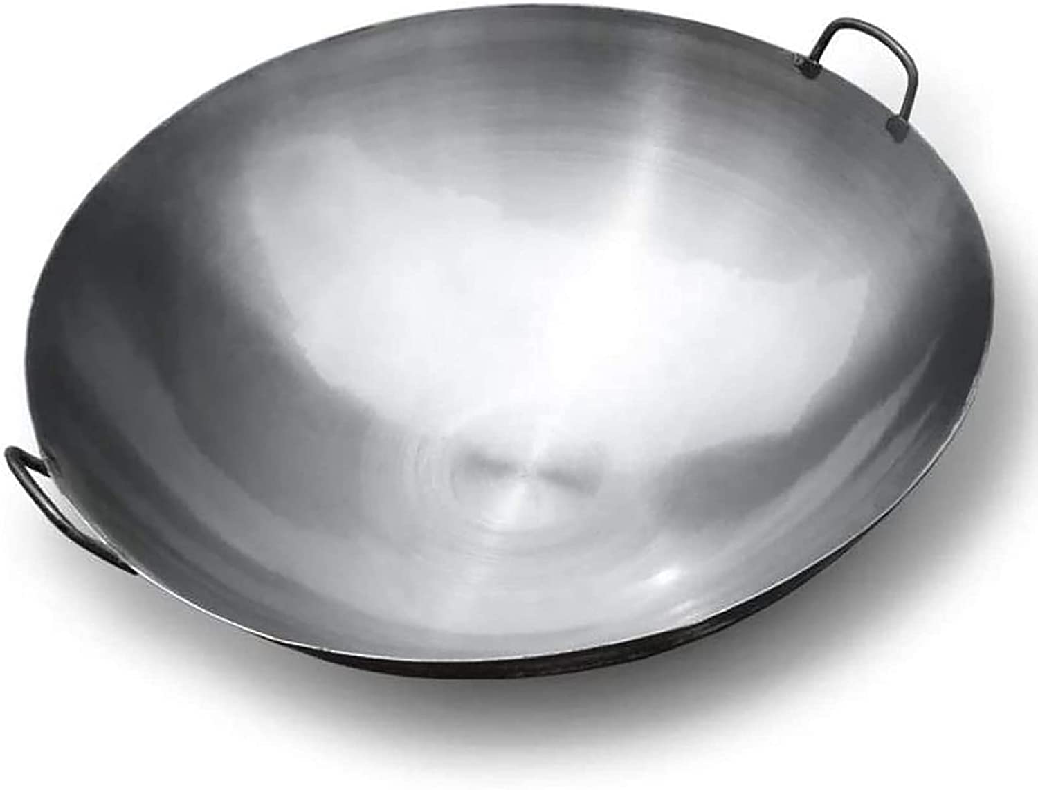 SYXBXZ Professional Large Wok Pan - 14 Inch Vintage Cast Iron Stir Fry Pan for Home & Commercial Use | Heavy Duty Chef Wok for Asian Cooking, Stir Frying, Sautéing | Perfect for Restaurants, Hotels & Home Kitchens