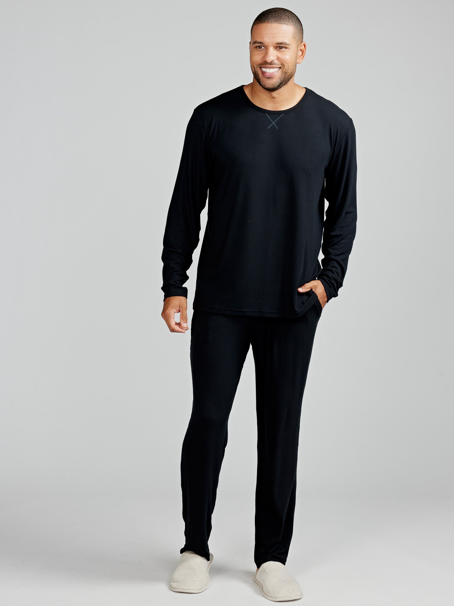 Microluxe Rib Sleep Long Sleeve Shirt for Women - Soft Comfortable Nightwear & Loungewear - Perfect for Sleeping, Relaxing at Home, and Cozy Evenings