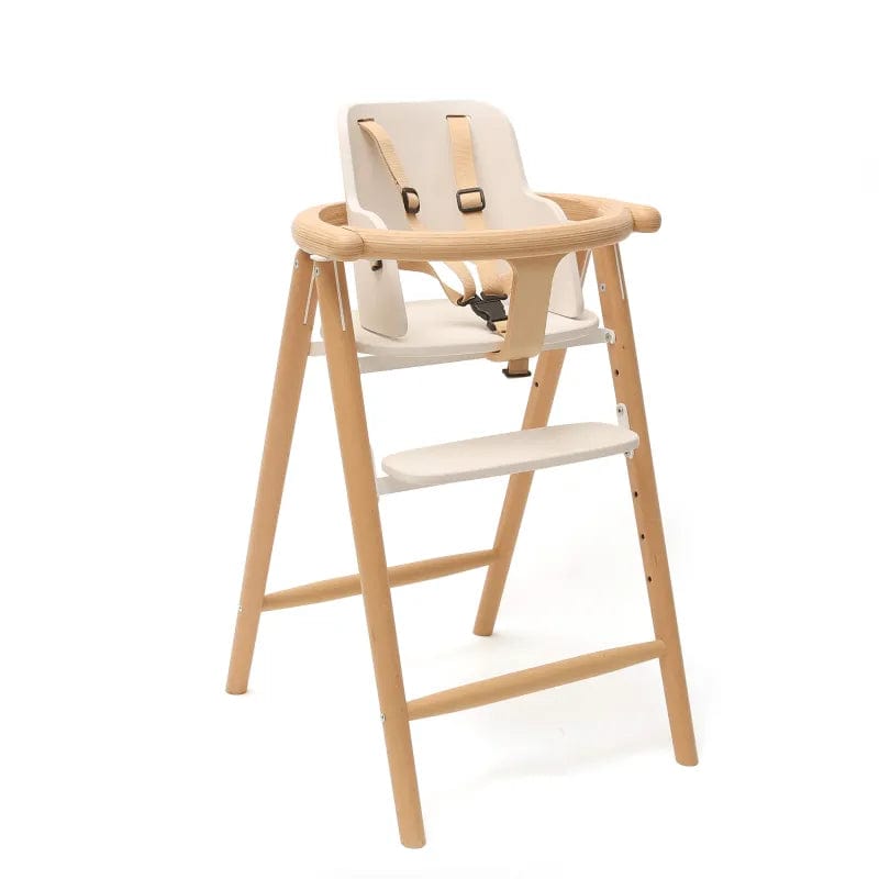 Charlie Crane TOBO Baby High Chair Set with Safety Harness - Natural Wood Finish for Safe & Stylish Mealtime at Home