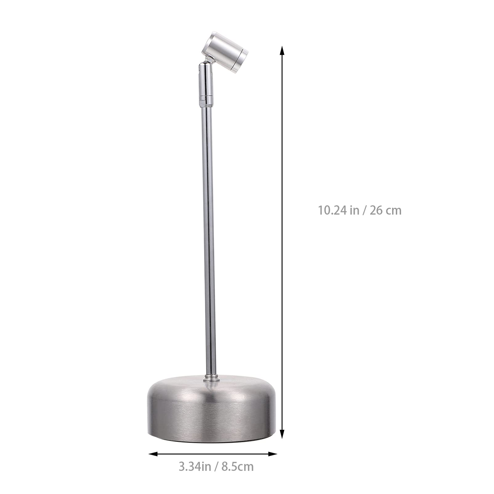 HEALLILY Rechargeable LED Desk Lamp with Adjustable Brightness - Eye Protection Table Light for Coffee Shop, Bar, Restaurant, Kitchen & Home Office - Silver Modern Atmosphere Lighting for Reading, Studying and Night Use
