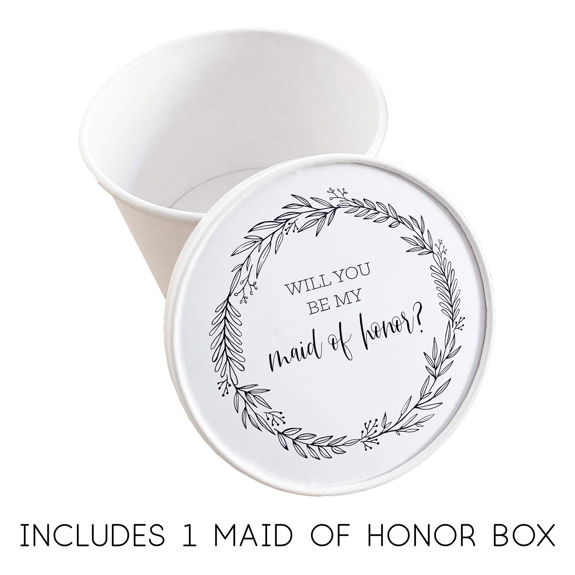 ModParty Bridesmaid Proposal Box Set of 6 - 1 Maid of Honor & 5 Bridesmaid Gift Boxes | Round Wedding Party Proposal Boxes for Bridal Shower, Bachelorette Party & Wedding Planning