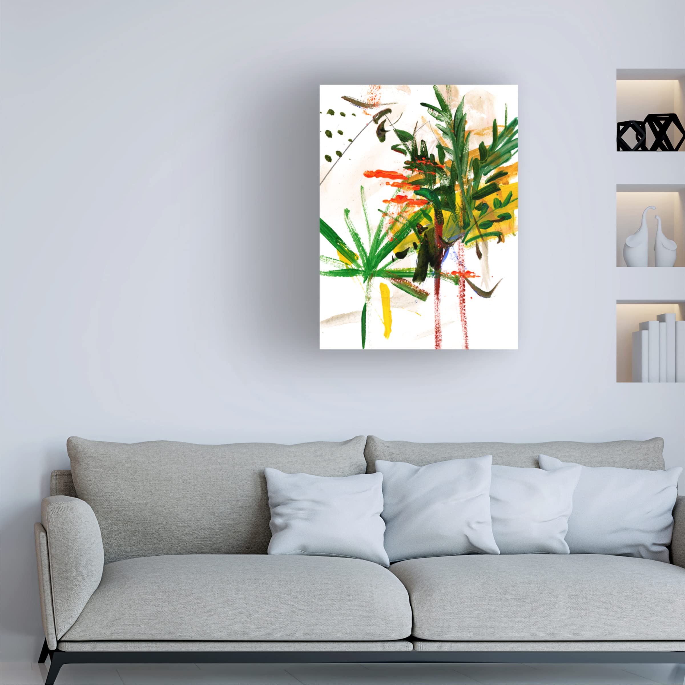 Melissa Wang 'Jungle in My Heart I' Canvas Wall Art - Modern Tropical Botanical Painting for Living Room, Bedroom & Office Decor