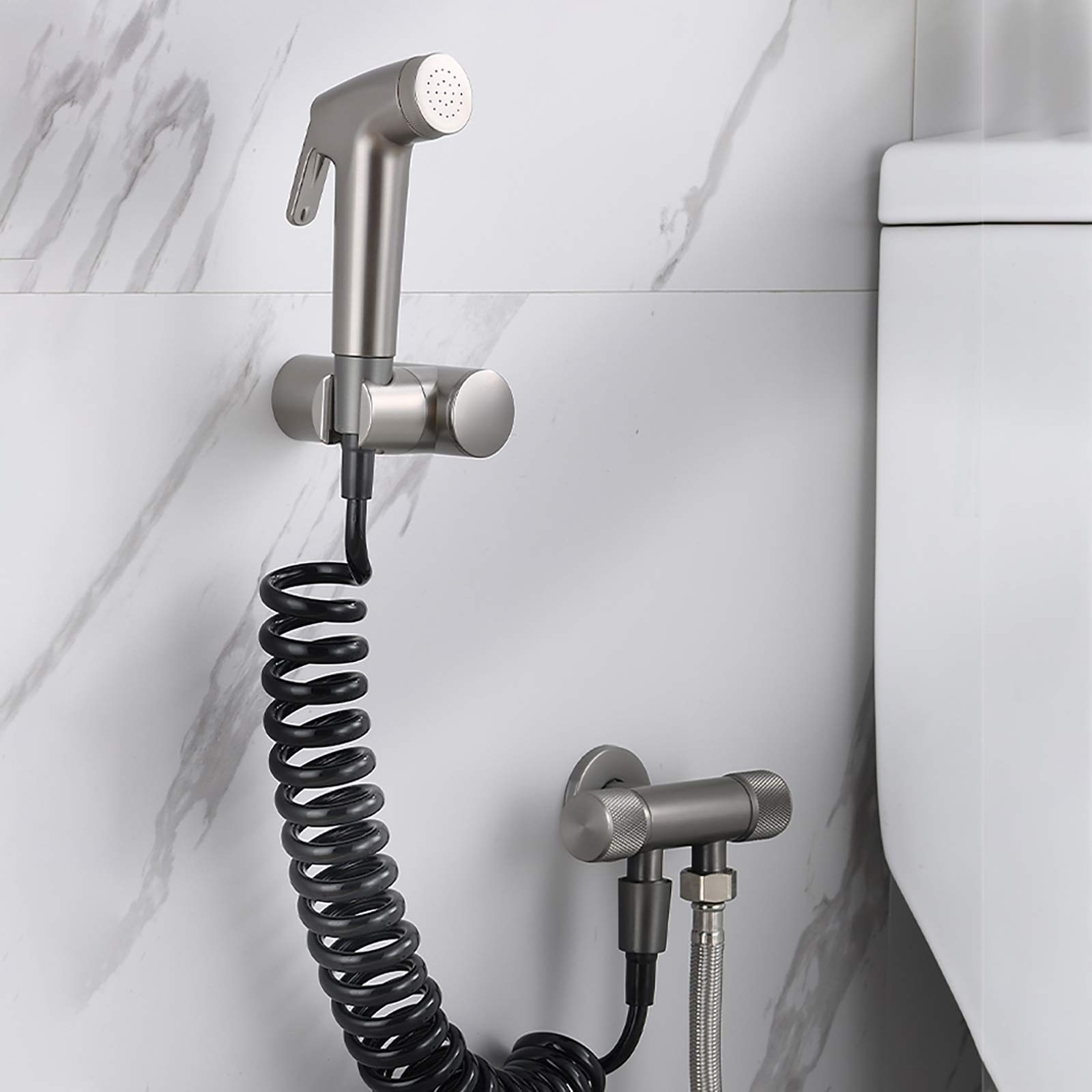 Portable Handheld Bidet Sprayer for Toilet - Brass Cold Water Bidet Sprayer Kit with PVC Shower Hose - Perfect for Bathroom Hygiene, Cloth Diaper Cleaning & Pet Washing (Chrome)