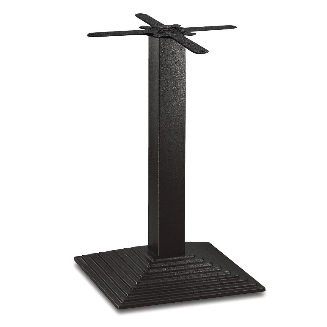 Bolero Cast Iron Step Square Table Base - Heavy Duty Metal Legs for Dining, Kitchen, or Outdoor Furniture - Perfect for Restaurants, Patios, and Home Decor