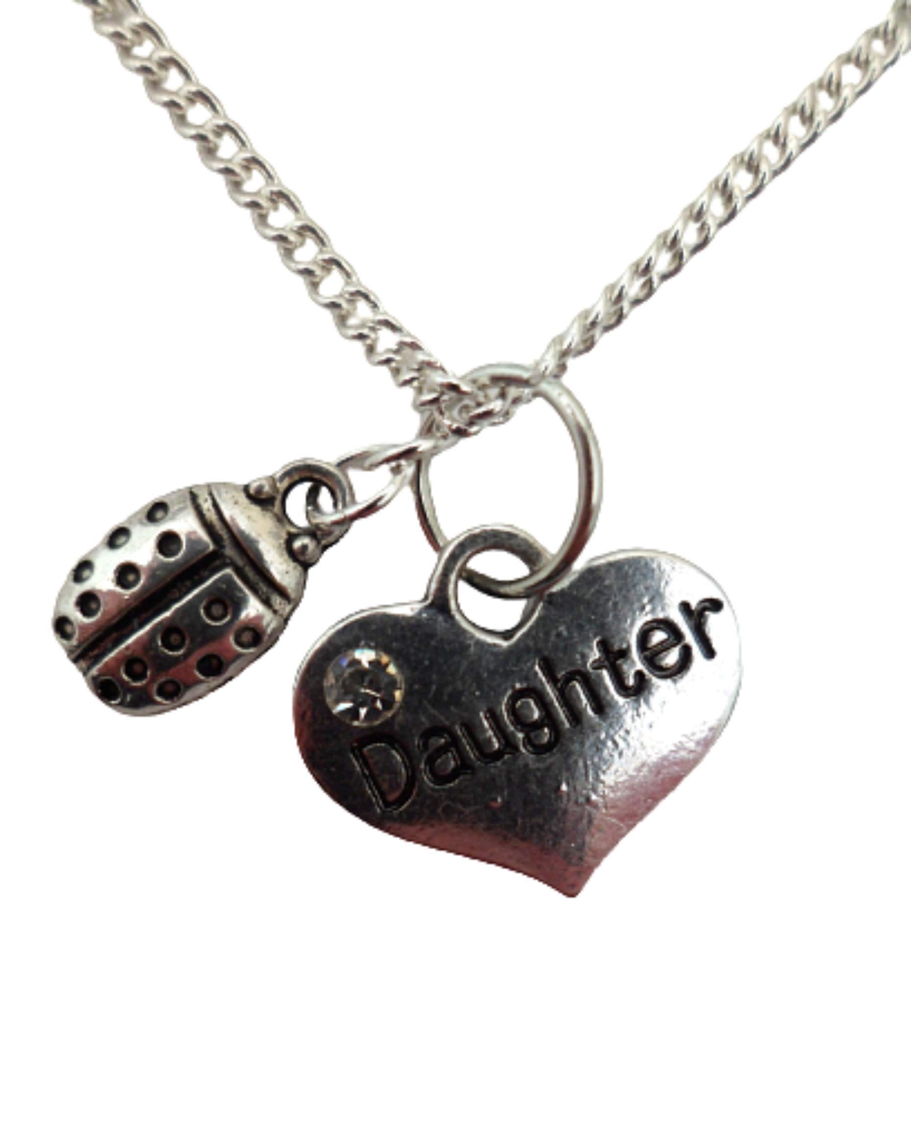 Sterling Silver Plated Heart Pendant Necklace for Women - Elegant Ladybug Charm Jewelry Gift for Daughter, Mom, Wife | Perfect for Birthdays, Anniversaries & Special Occasions