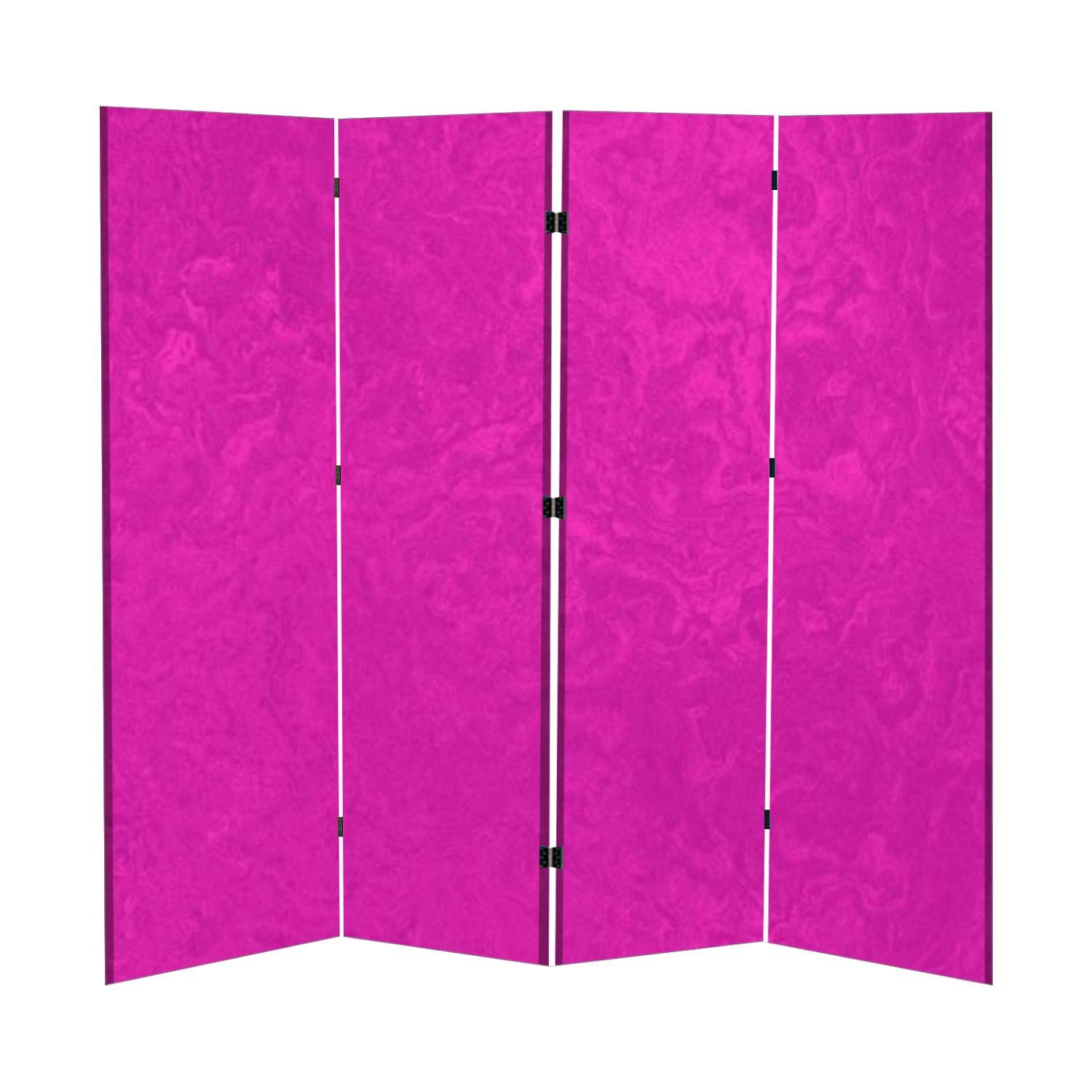 4 Panel Folding Room Divider Screen - Hot Pink Grunge Magenta Purple Concrete Texture | Portable Freestanding Privacy Partition for Home, Office & Bedroom | Perfect for Creating Separate Spaces in Studios, Dorms or Events