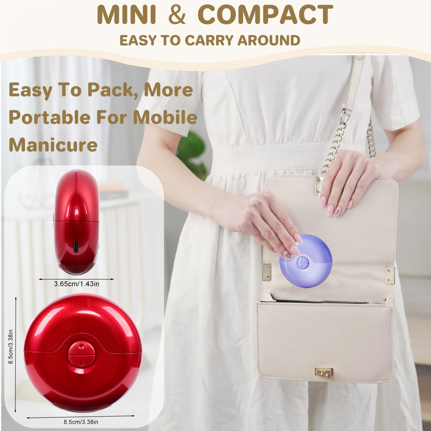 2 in 1 Electric Nail Clipper & Polisher - Automatic Nail Trimmer with 2 Speed Settings for Seniors, Kids & Adults | Perfect for Home, Travel & Salon Use (Purple)