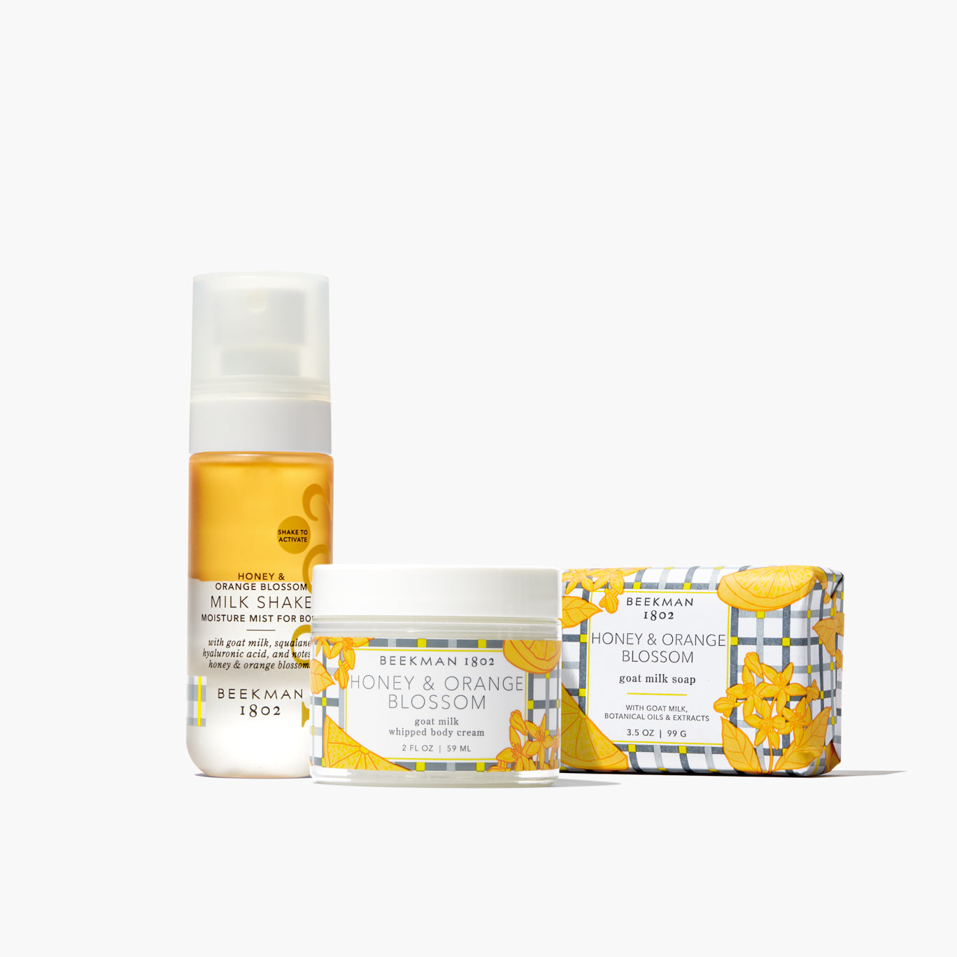Sweet Embrace Mini Honey & Orange Blossom Bodycare Trio - Moisturizing Body Lotion, Shower Gel & Hand Cream Set for Dry Skin - Perfect for Gifts, Self-Care & Spa Days at Home