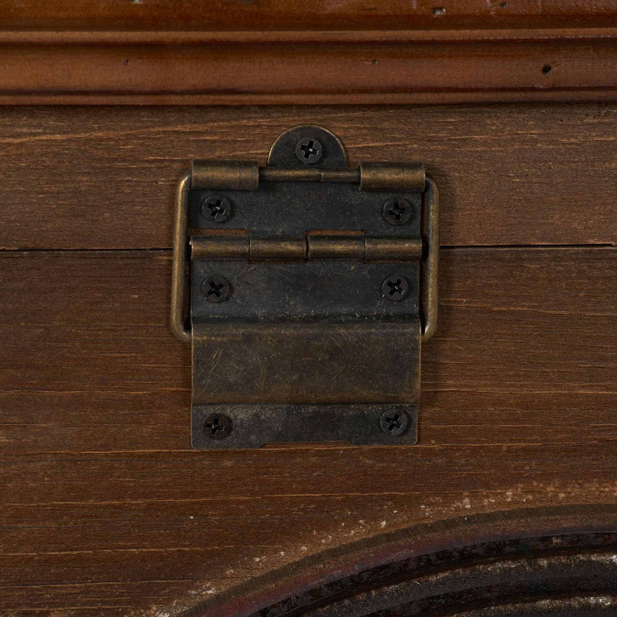 Large Brown Wooden Arch Trunk Storage Chest for Home Organization - Perfect for Bedroom, Living Room, or Entryway Storage