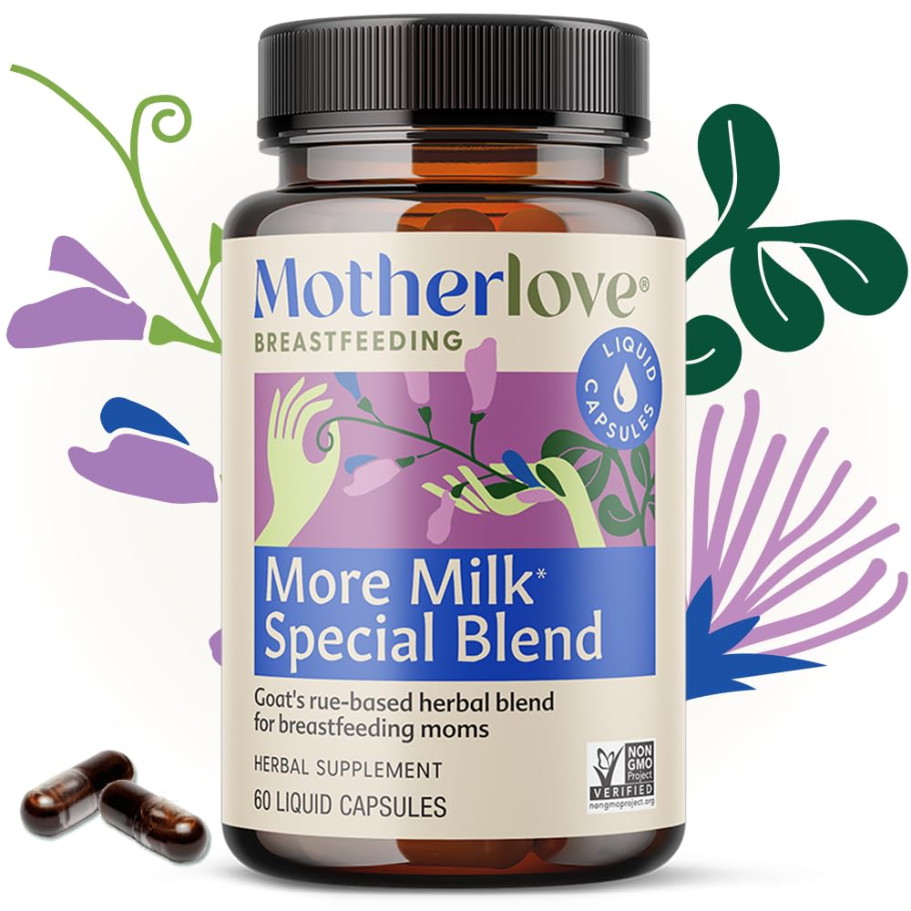 Motherlove More Milk Special Blend (60 Liquid Caps) - Organic Herbal Lactation Supplement with Goat’s Rue for Breast Tissue Support & Increased Milk Supply - Non-GMO, Vegan, Kosher, Soy-Free - Ideal for Nursing Mothers & Postpartum Breastfeeding Support