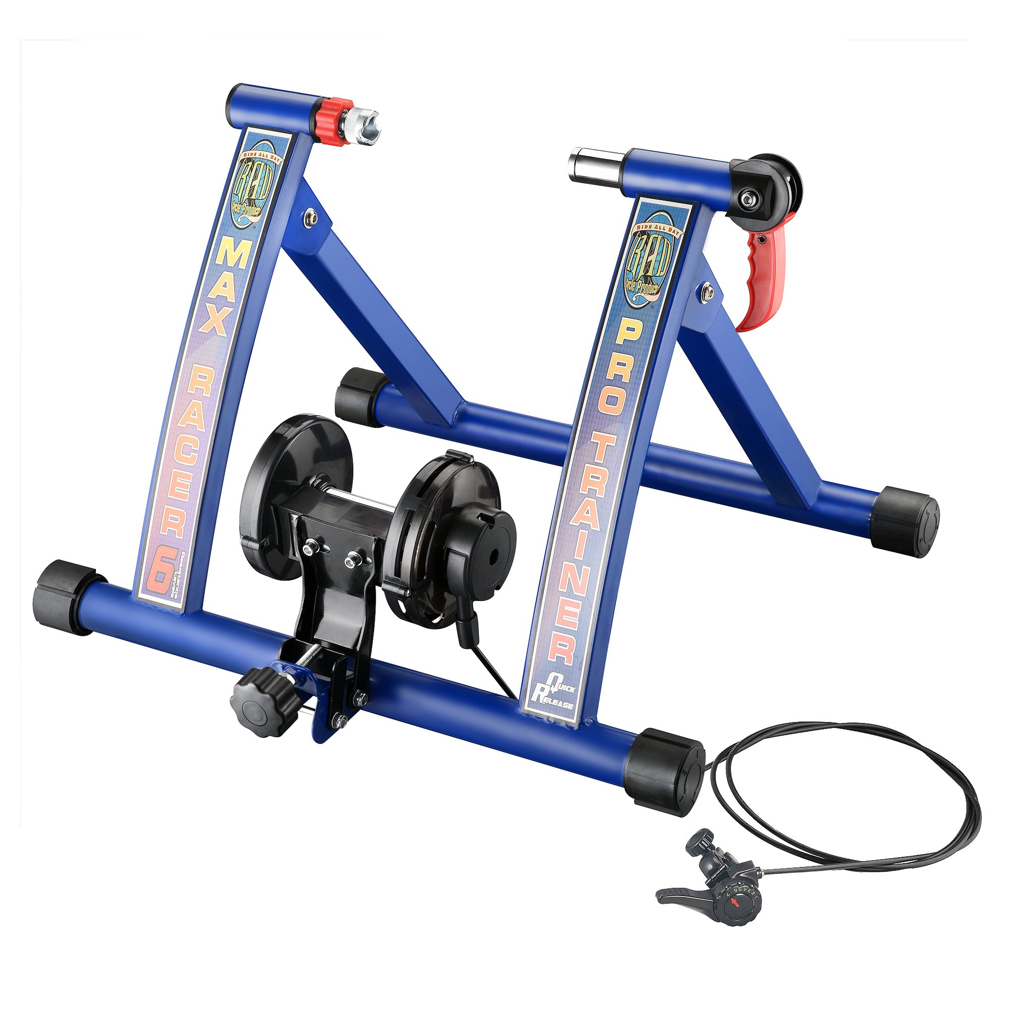 Max Racer PRO Magnetic Bike Trainer - 7 Adjustable Resistance Levels for Indoor Cycling Workouts - Smooth & Quiet Exercise Bike Stand for Home Gym, Training & Fitness - Perfect for Road Bikes & Spin Bikes