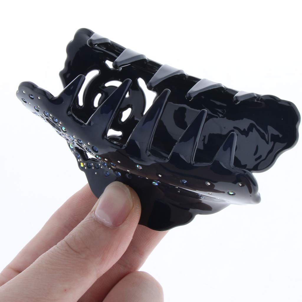 LOSA Women's Rhinestone Hair Claw Clip - Non-Slip Hair Clamp for Women & Girls - Elegant Blue Hair Accessory for Parties, Weddings & Everyday Styling