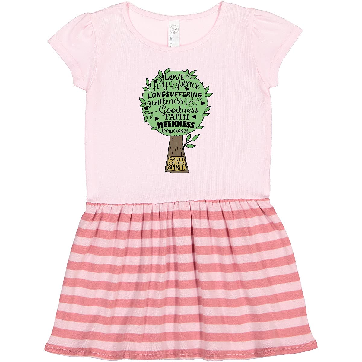 Inktastic Fruit of The Spirit Bible Quote Toddler Dress - Christian Baby Girl Outfit for Church, Sunday School & Family Gatherings