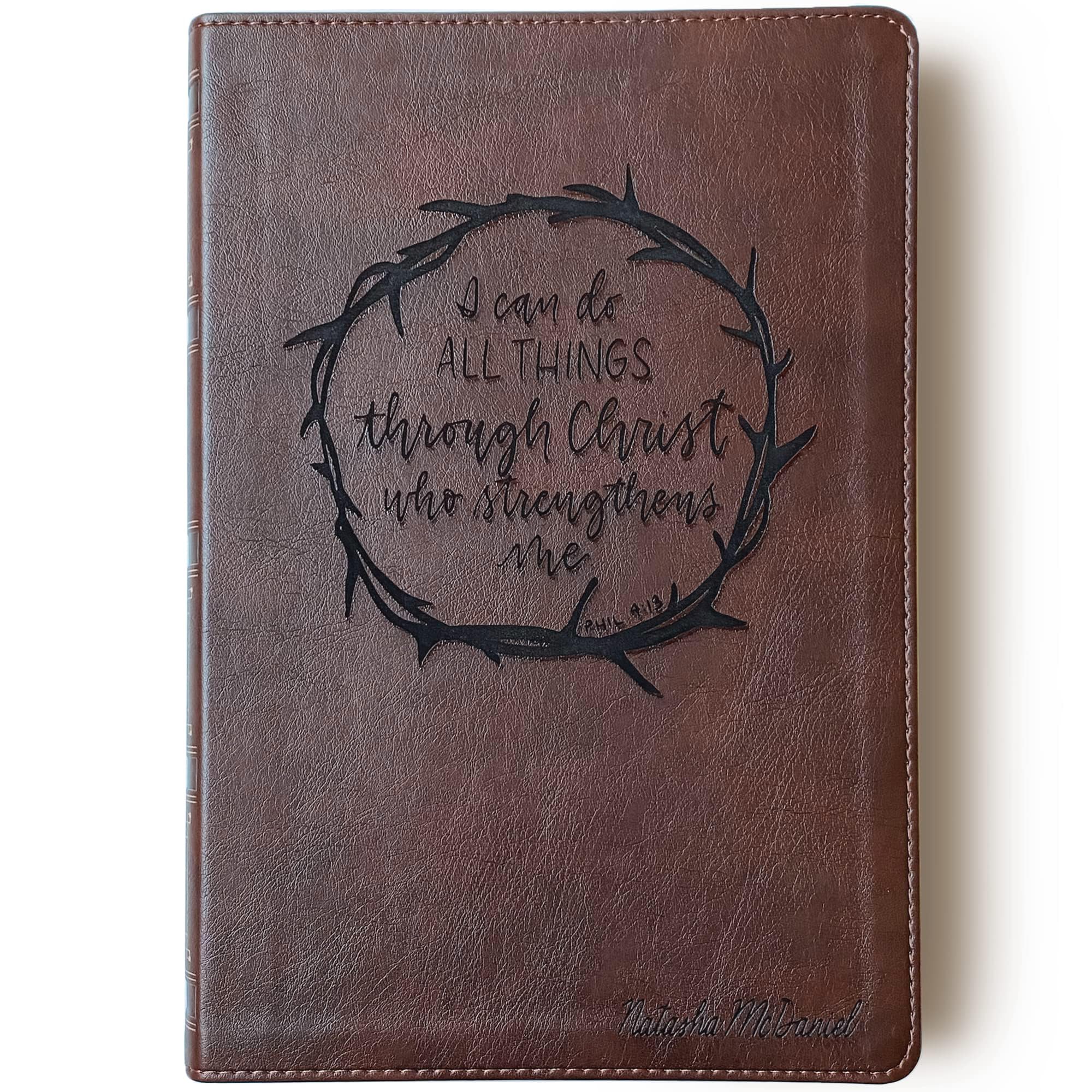 Hand Lettered & Laser Engraved NKJV Wide Margin Bible - Premium Personalized Gift for Weddings, Baptisms, Graduations & Birthdays | Ideal for Religious Ceremonies, Bible Study & Spiritual Growth