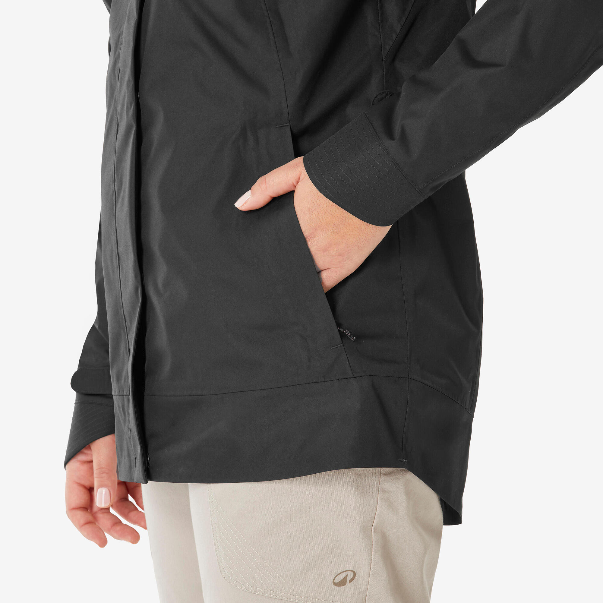 Quechua Women’s NH500 Waterproof Hiking Rain Jacket - Lightweight Windproof Outdoor Coat for Trekking, Camping & Mountain Adventures